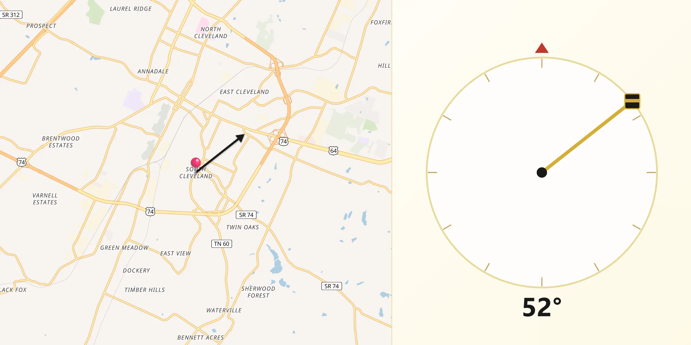 Qibla Direction from South Cleveland