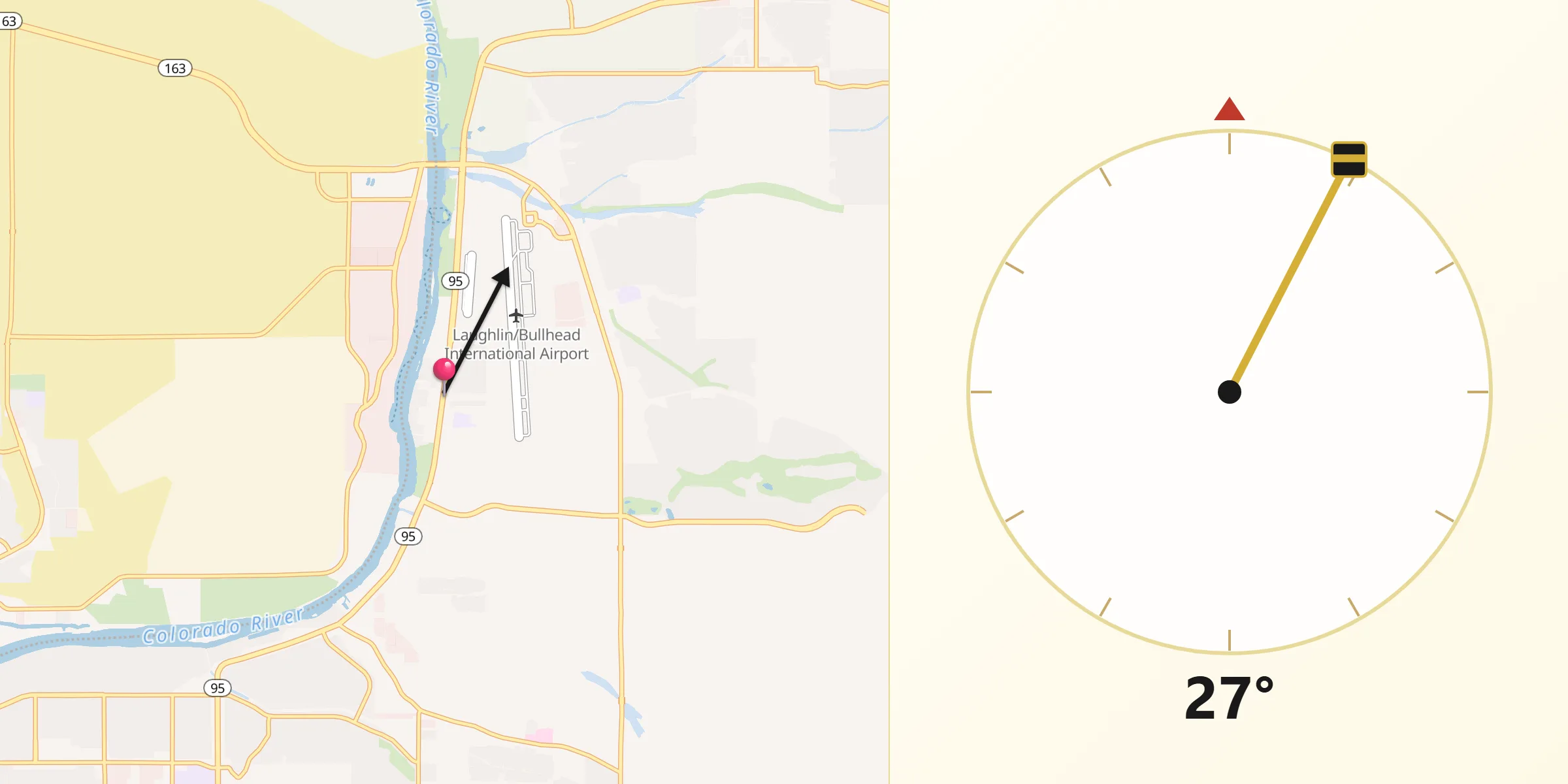 Qibla Direction from Bullhead City