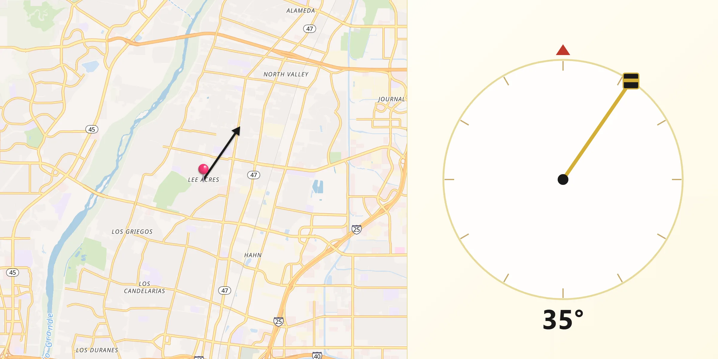 Qibla Direction from Lee Acres