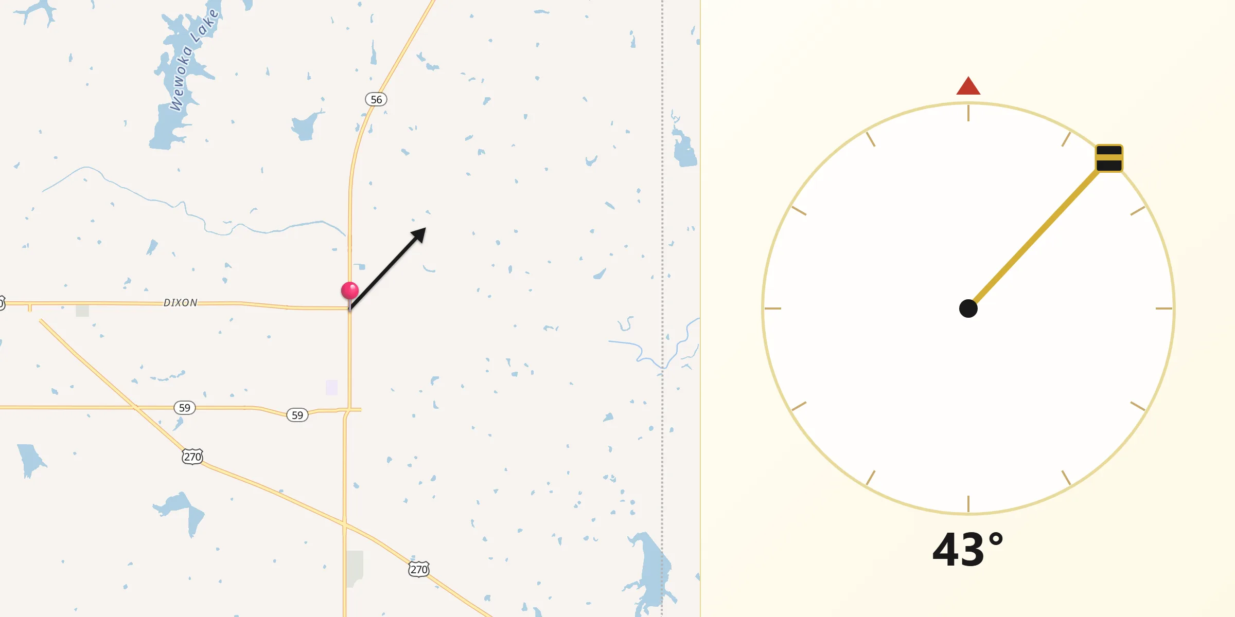 Qibla Direction from Wewoka