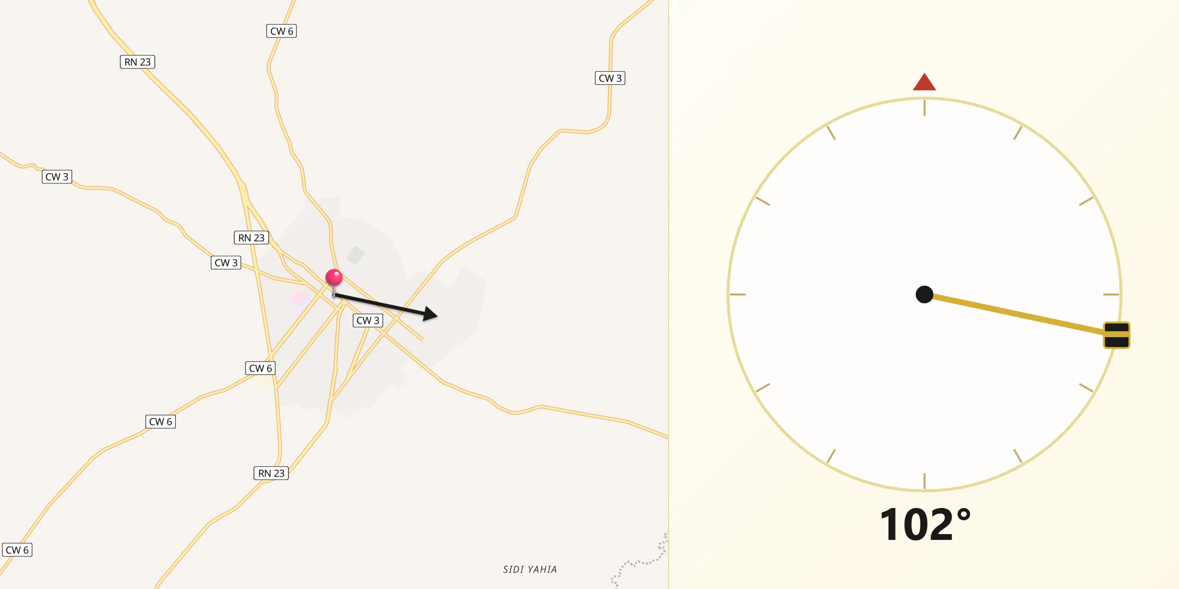 اتجاه القبلة من السوقر