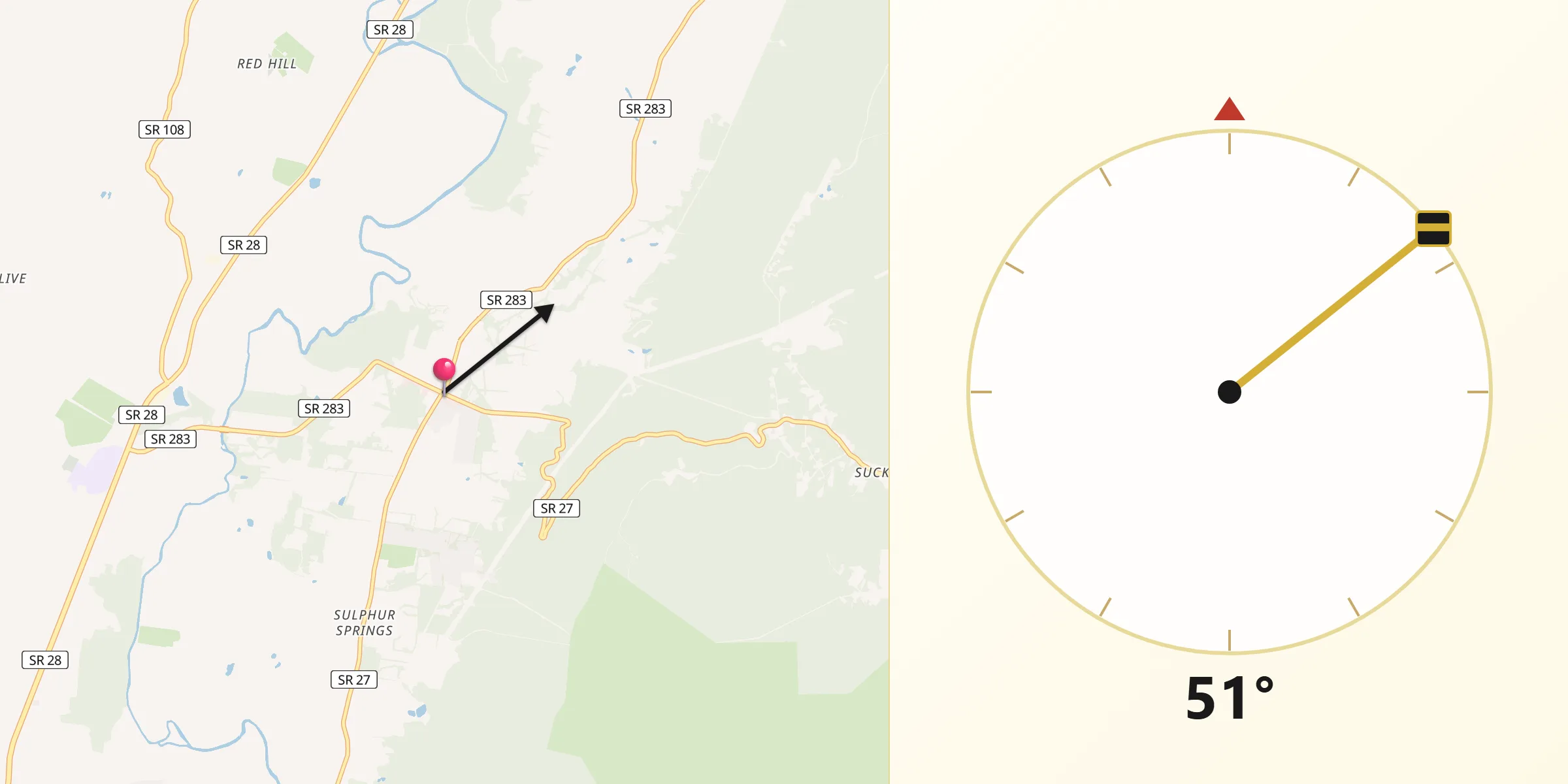Qibla Direction from Powells Crossroads