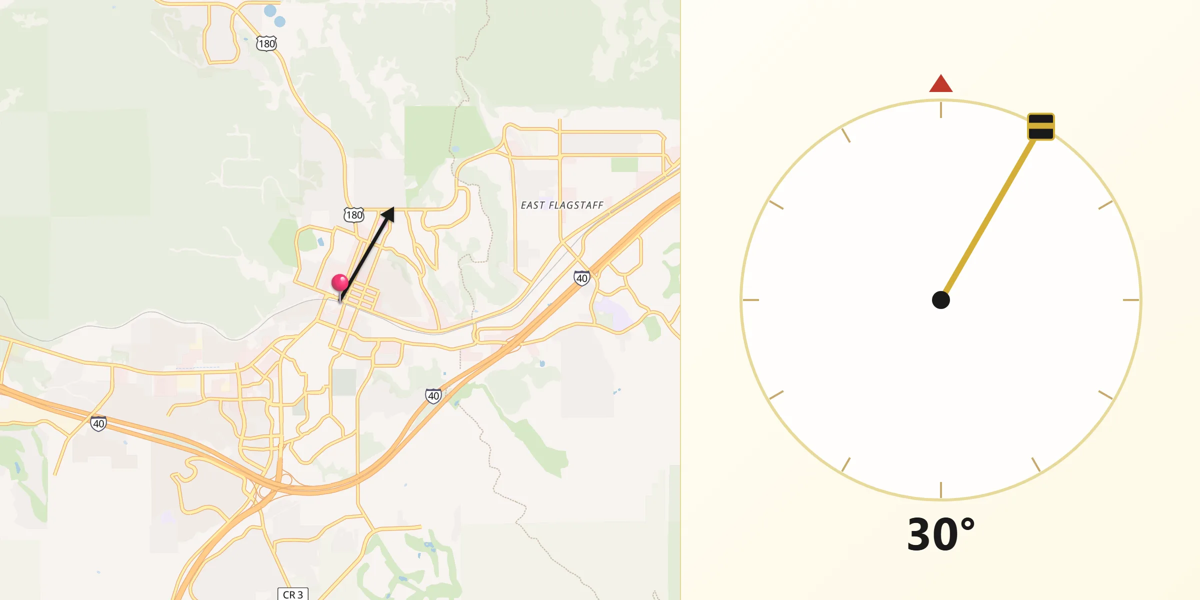 Qibla Direction from Flagstaff