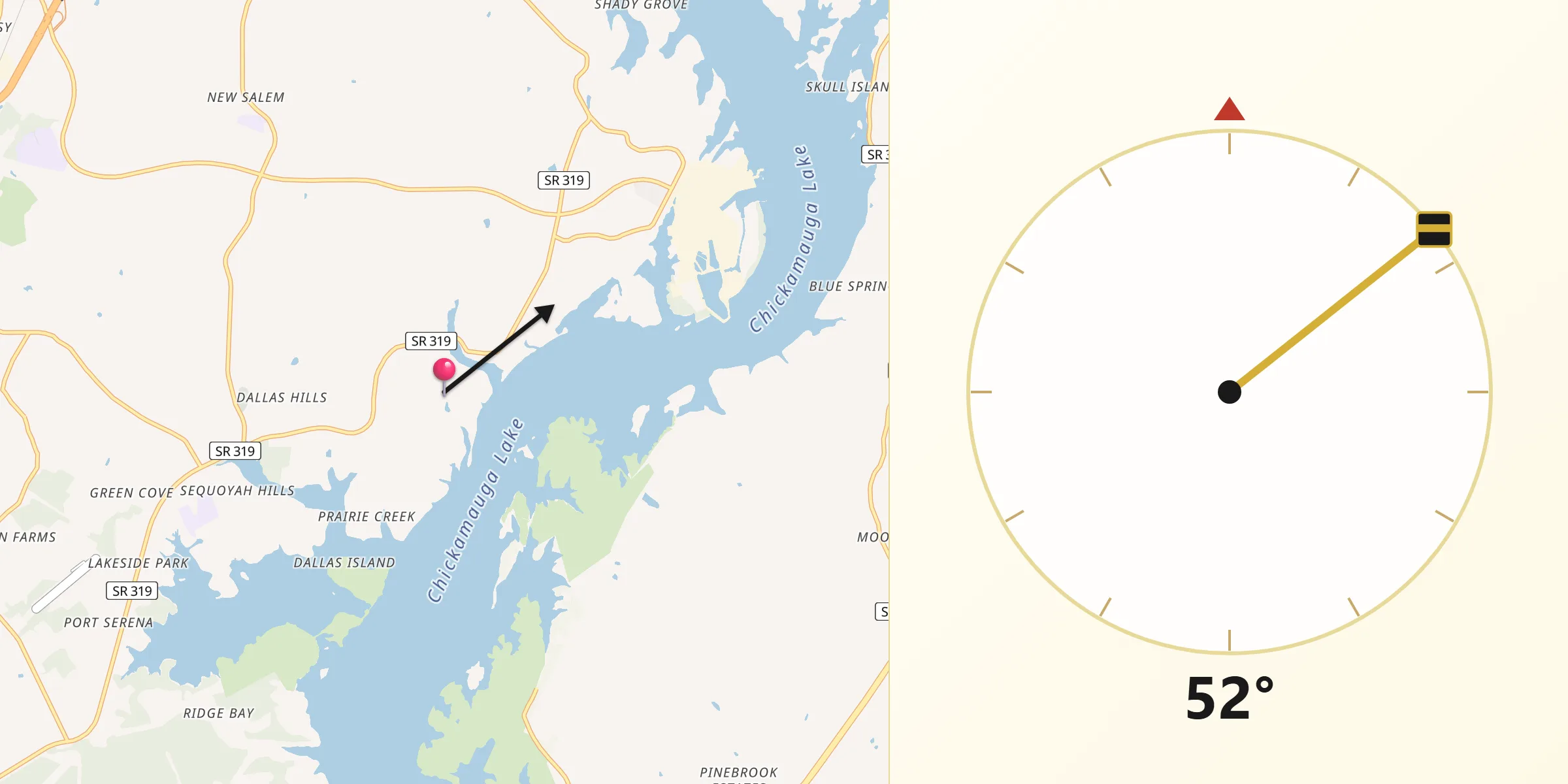 Qibla Direction from Lakesite
