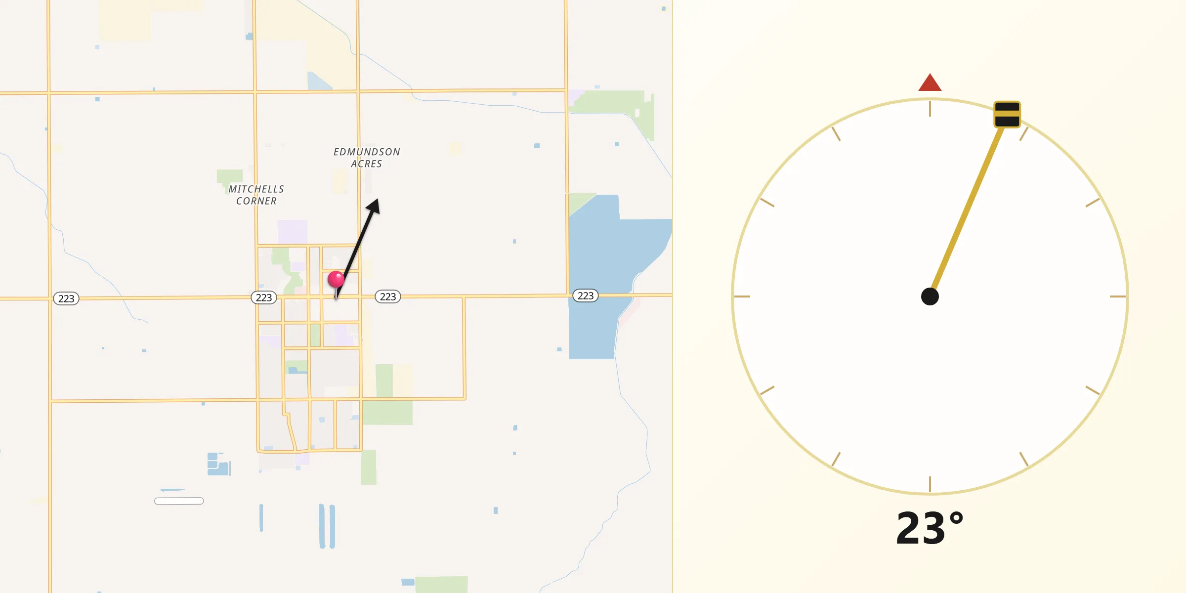 Qibla Direction from Arvin
