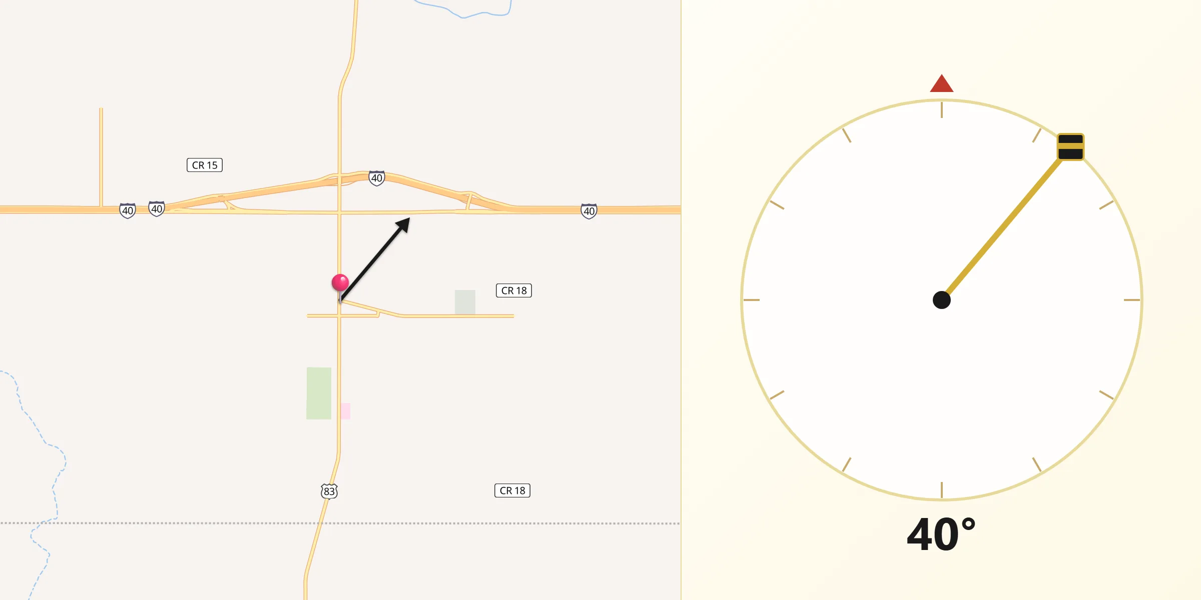 Qibla Direction from Shamrock