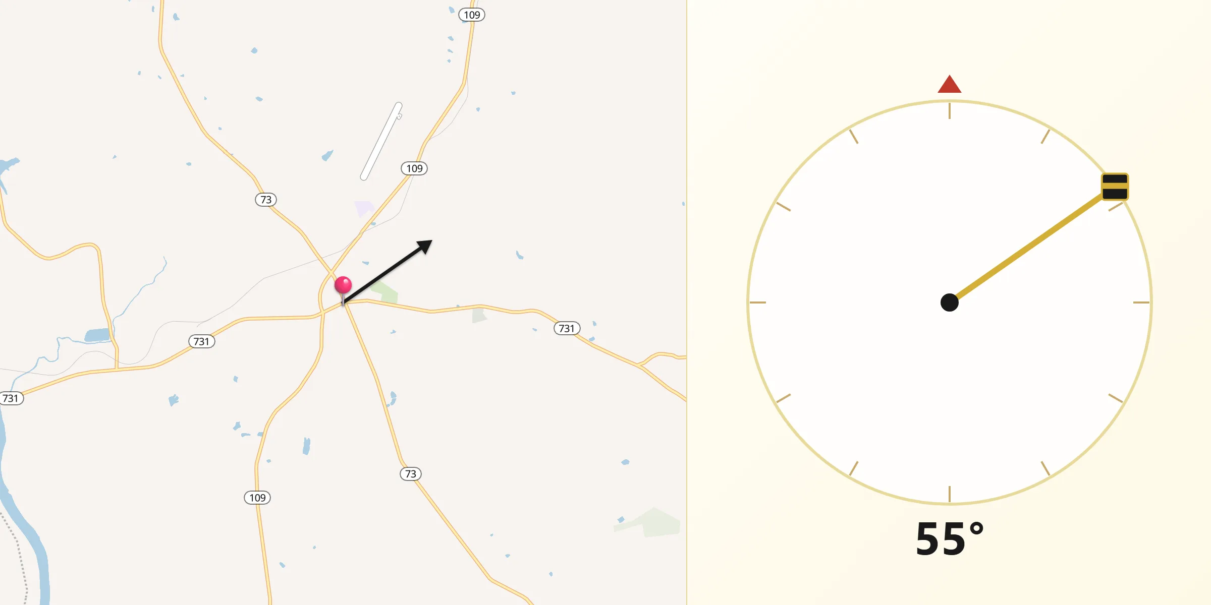 Qibla Direction from Mount Gilead
