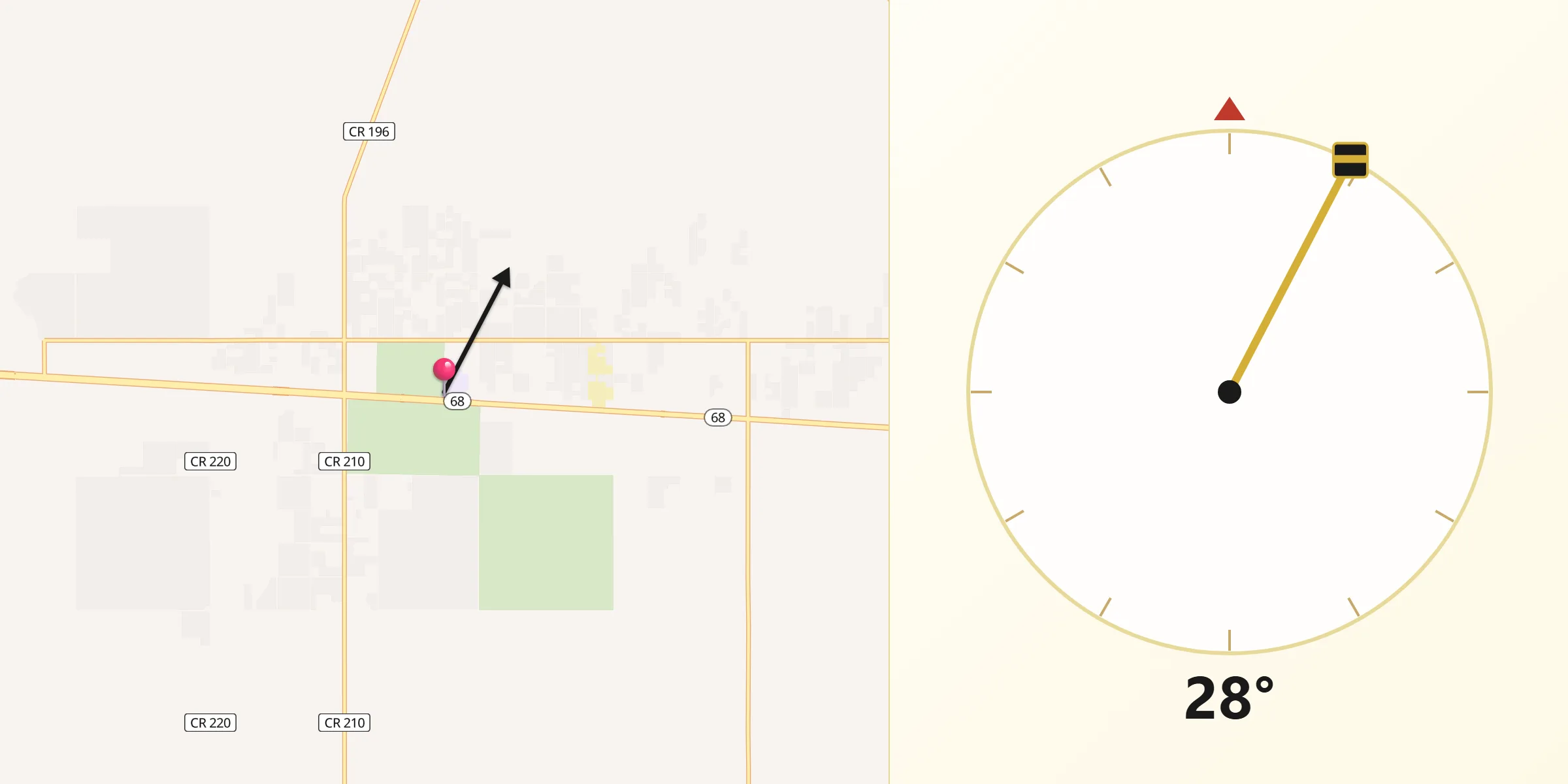 Qibla Direction from Golden Valley