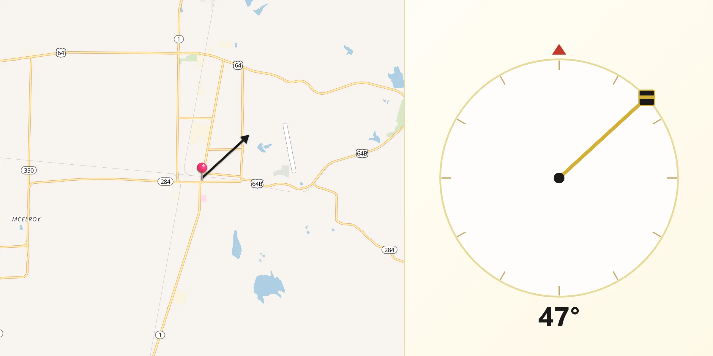 Qibla Direction from Wynne