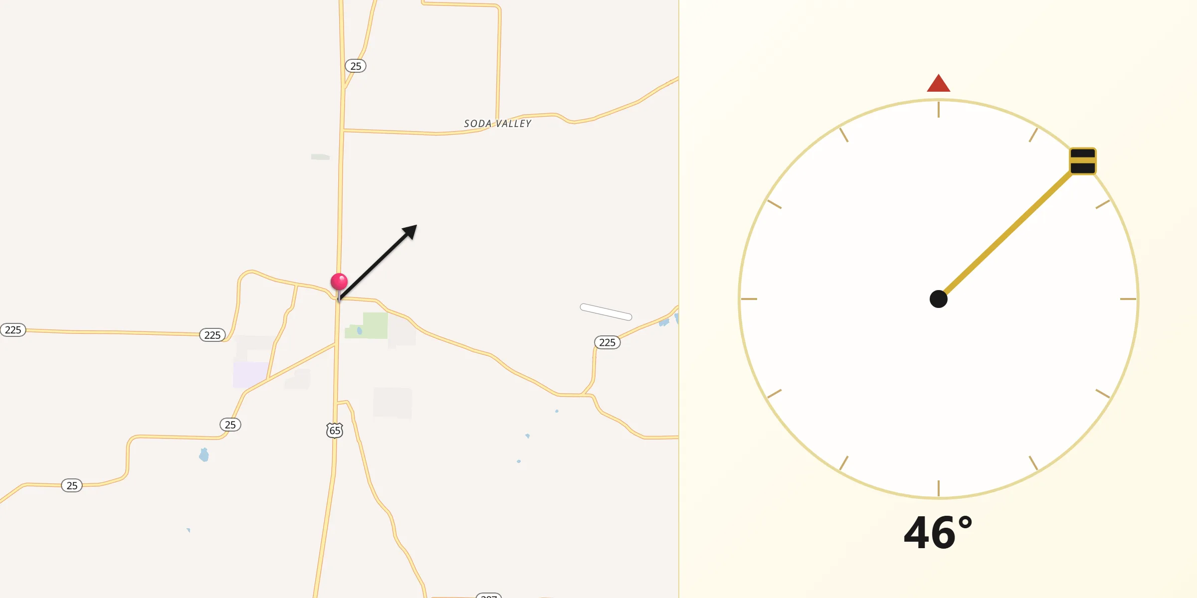 Qibla Direction from Greenbrier