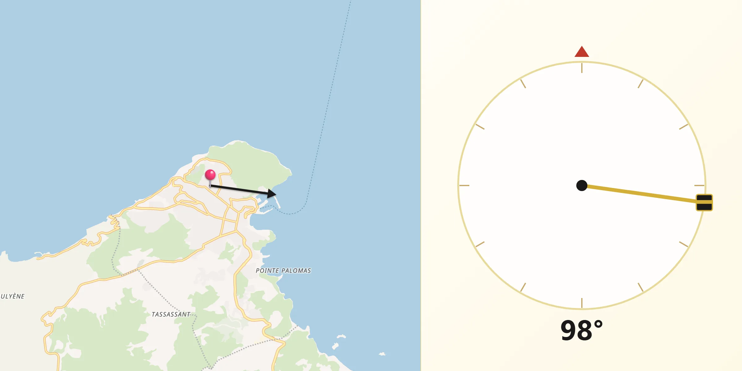 Direzione della Qibla da Al Hoceïma