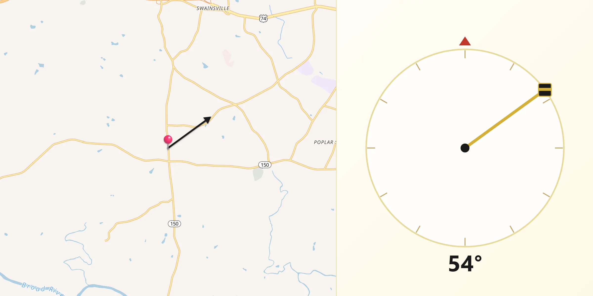 Qibla Direction from Boiling Springs