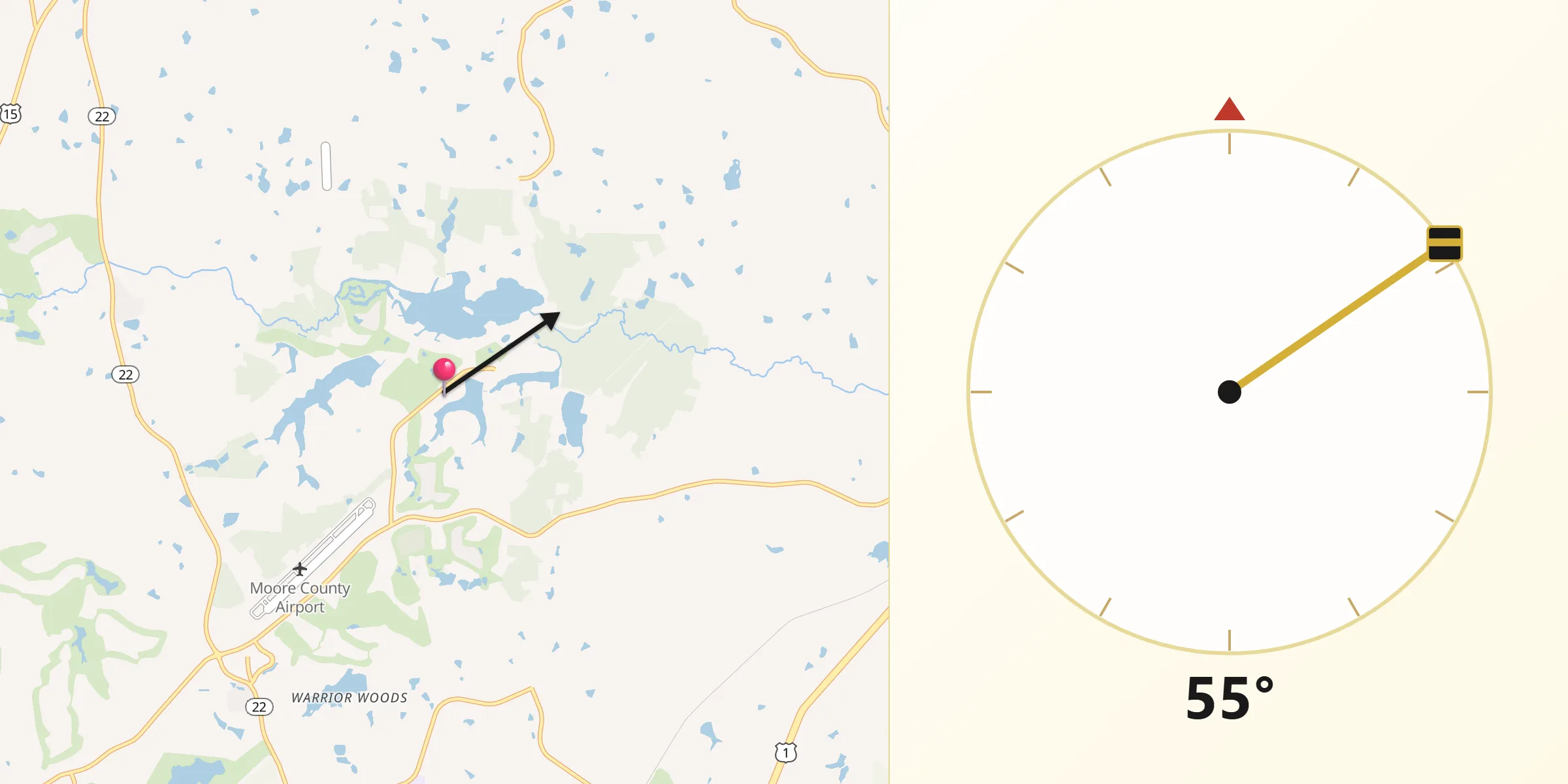Qibla Direction from Whispering Pines