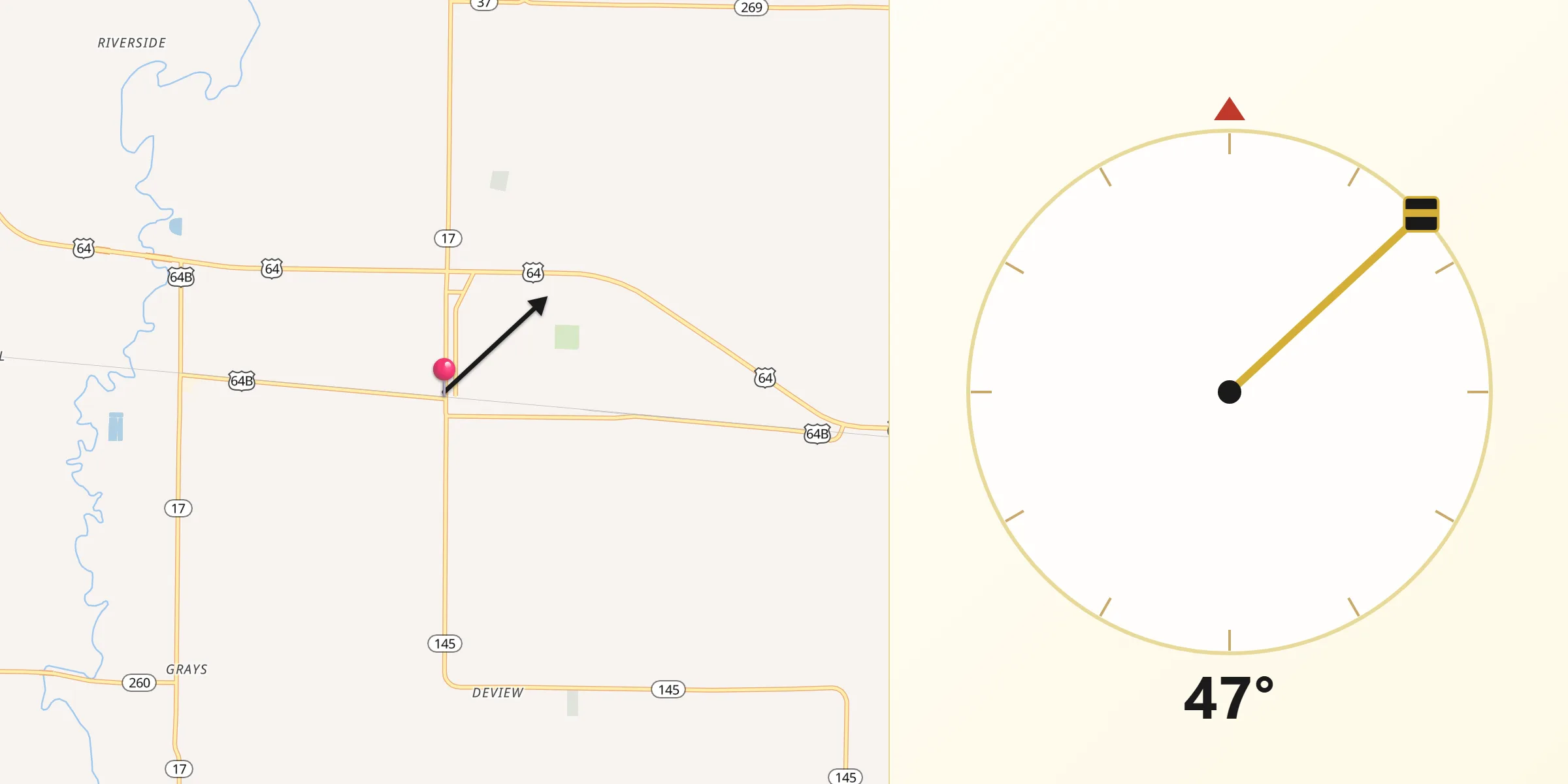Qibla Direction from McCrory