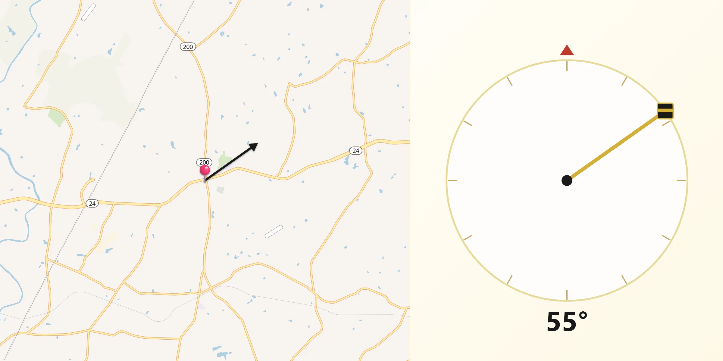Qibla Direction from Locust