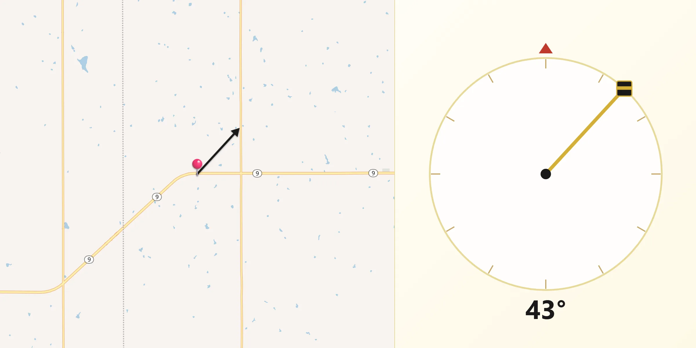 Qibla Direction from Pink