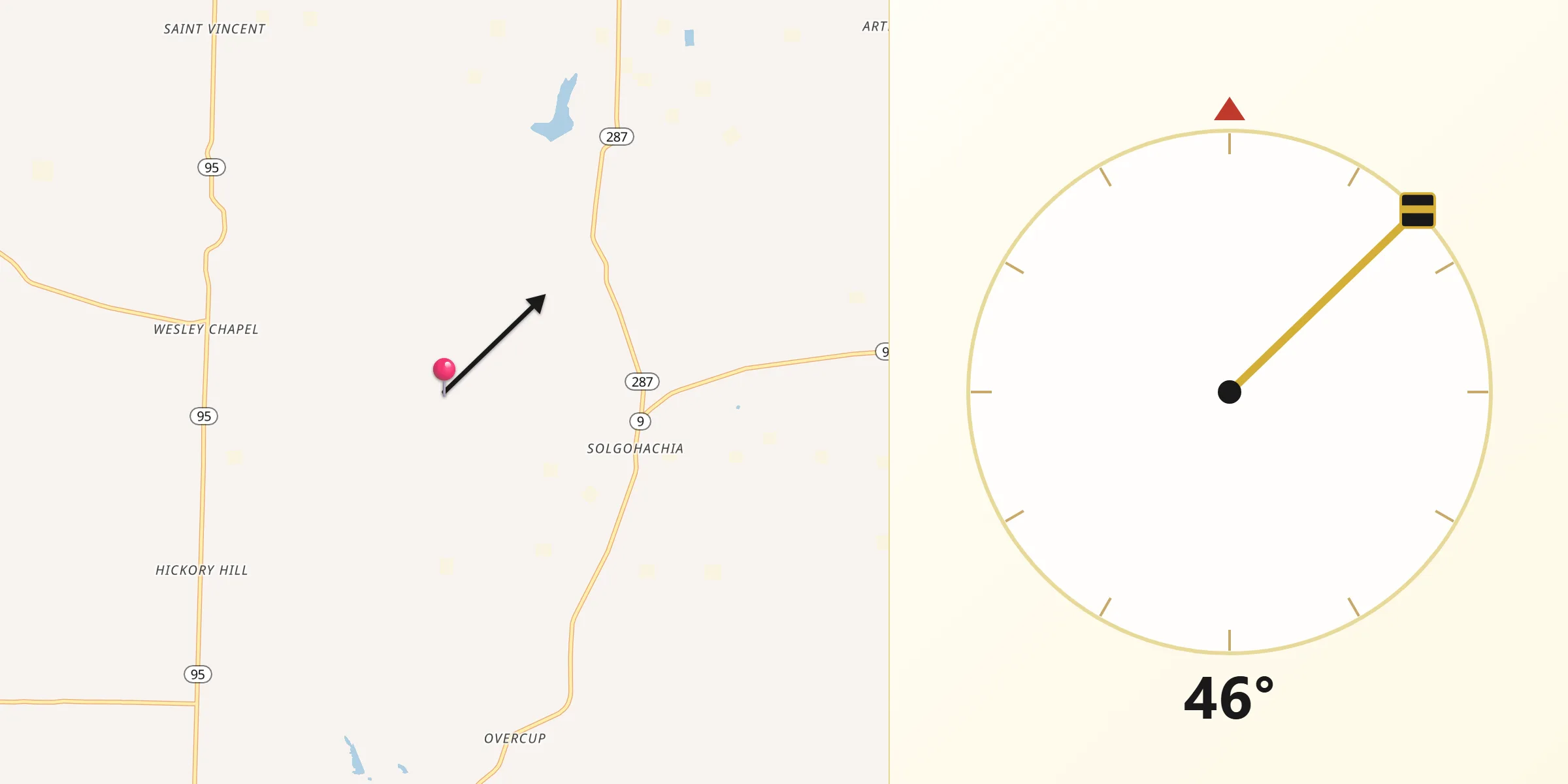 Qibla Direction from Conway County