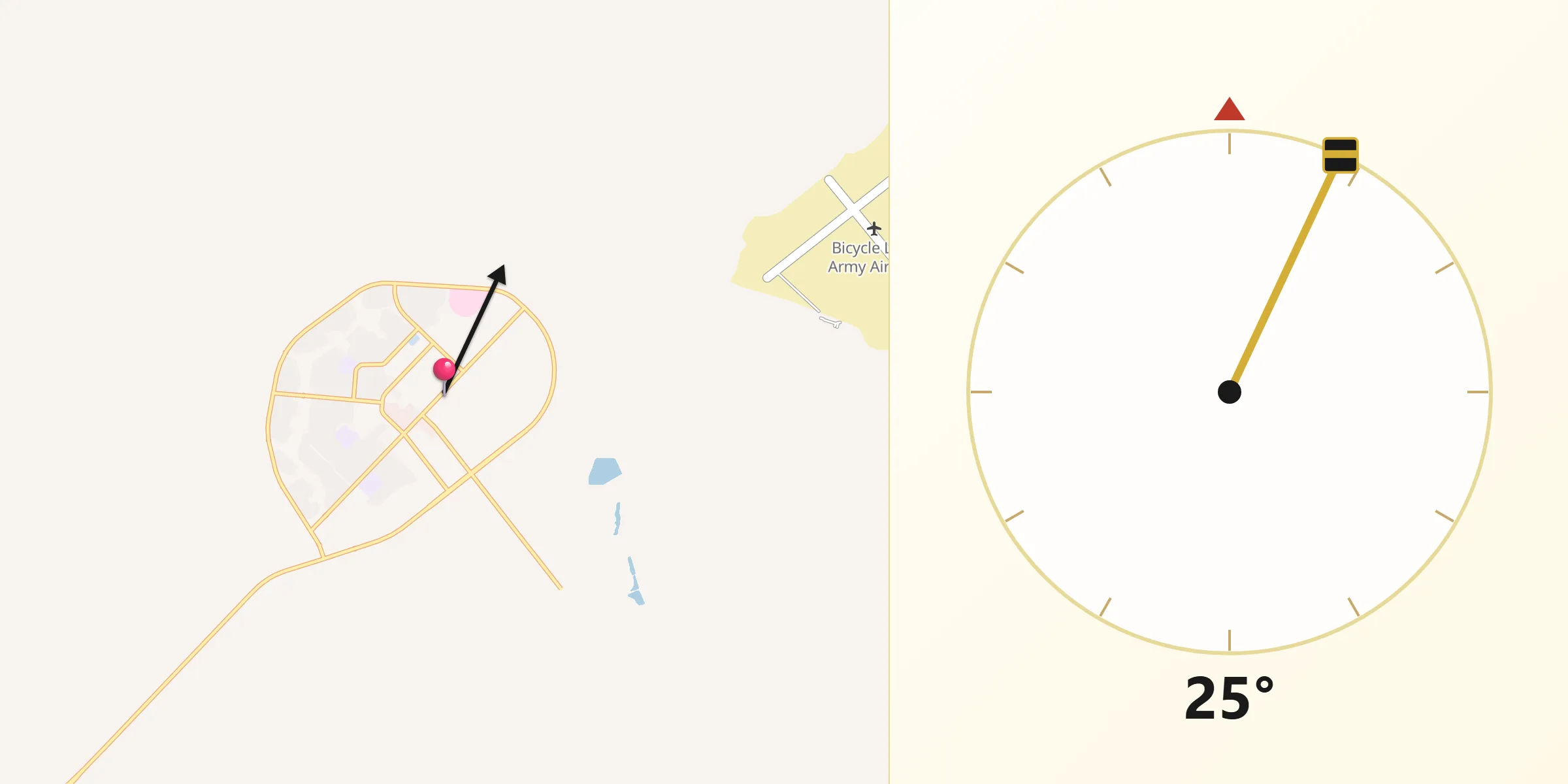 Qibla Direction from Fort Irwin