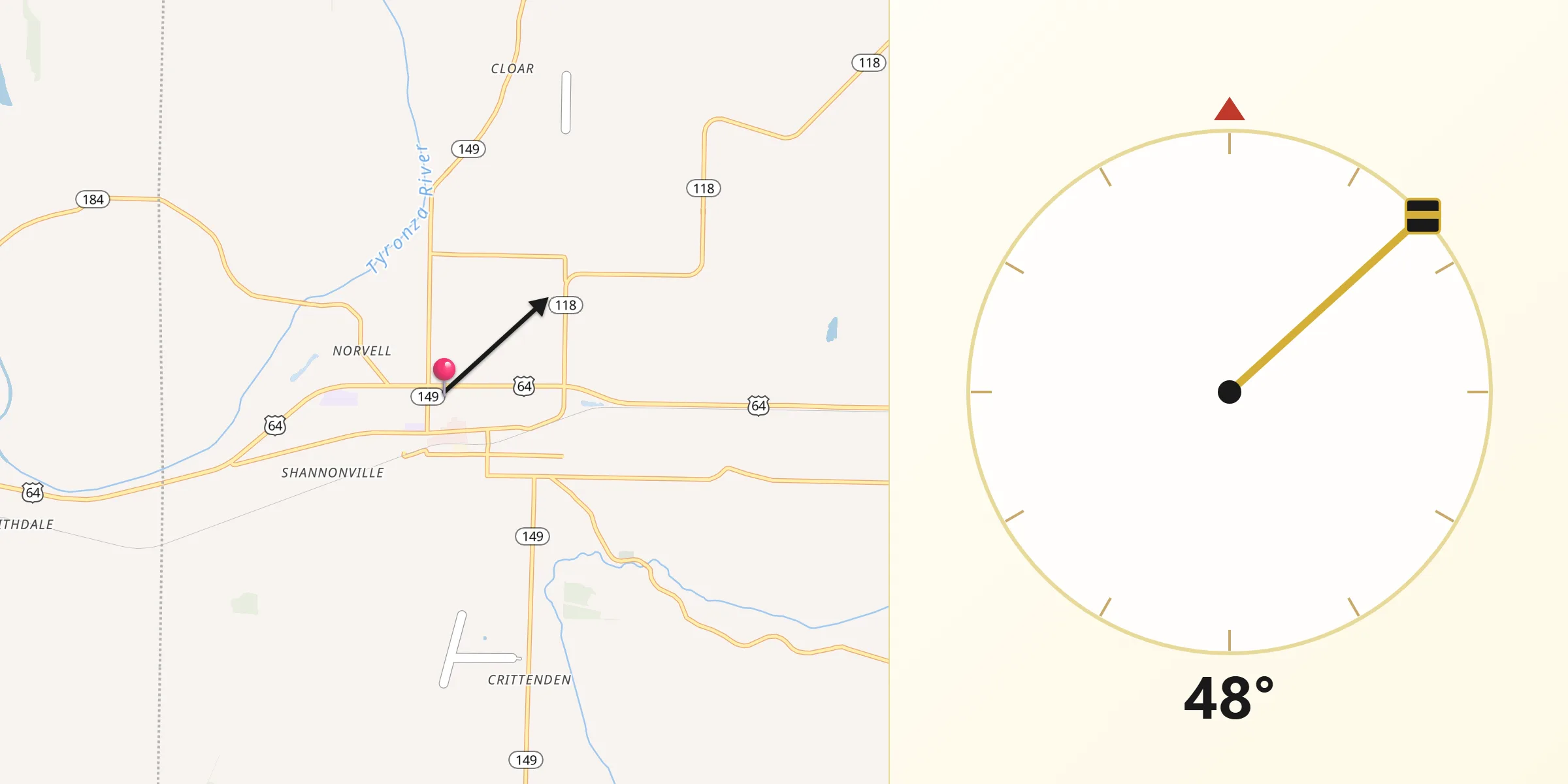 Qibla Direction from Earle