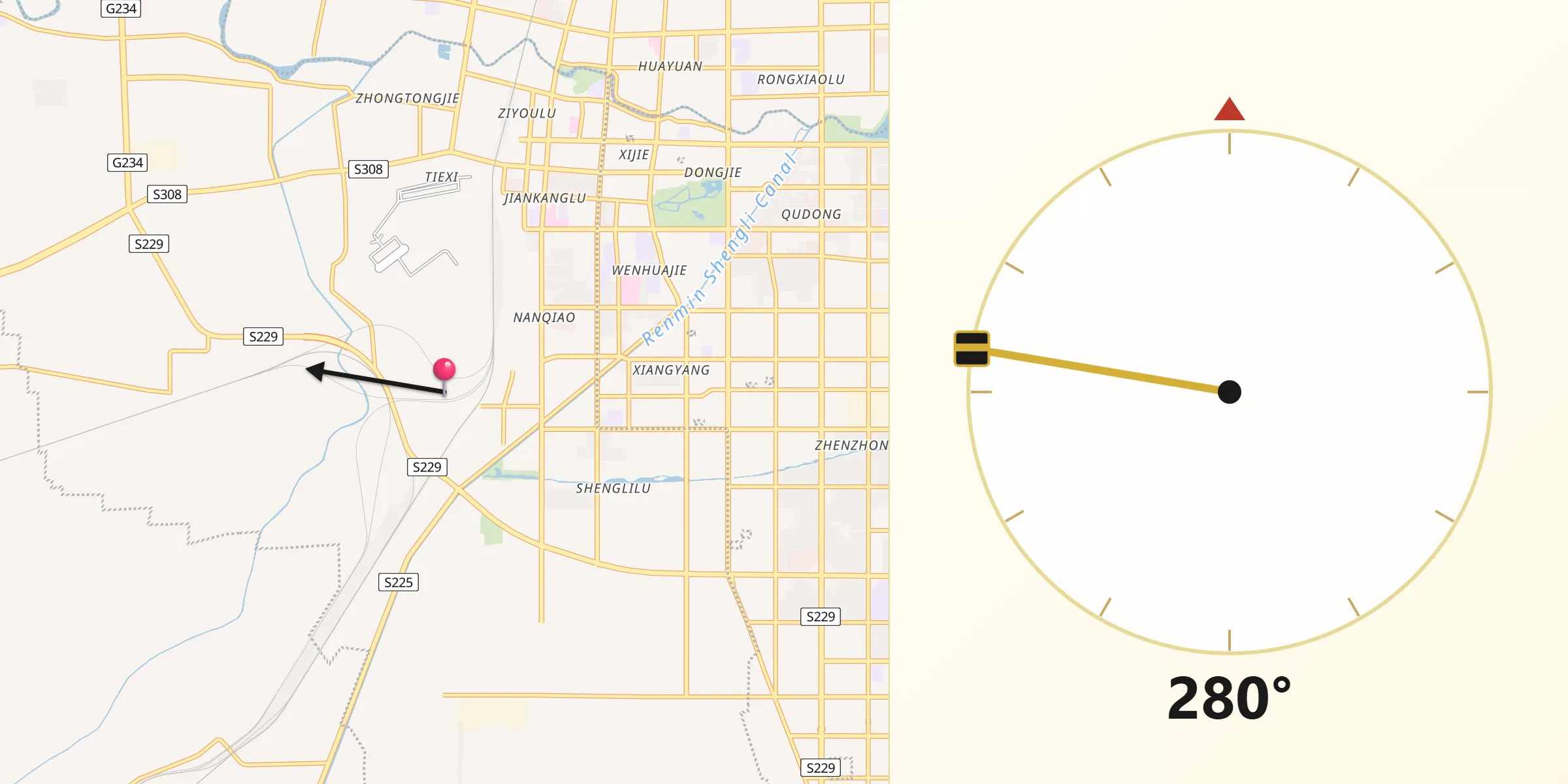 从朱召朝向麦加的方向