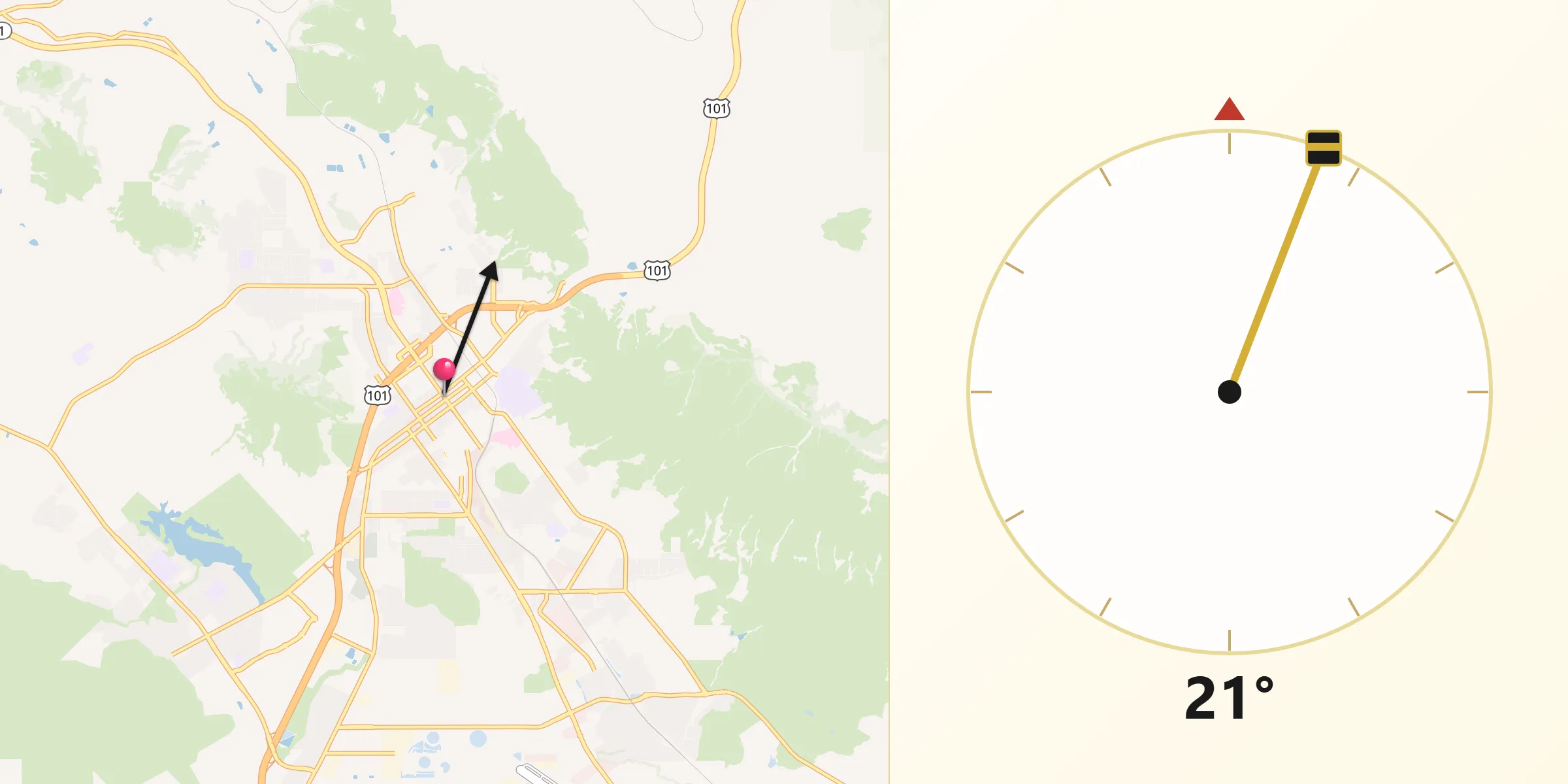 Qibla Direction from San Luis Obispo