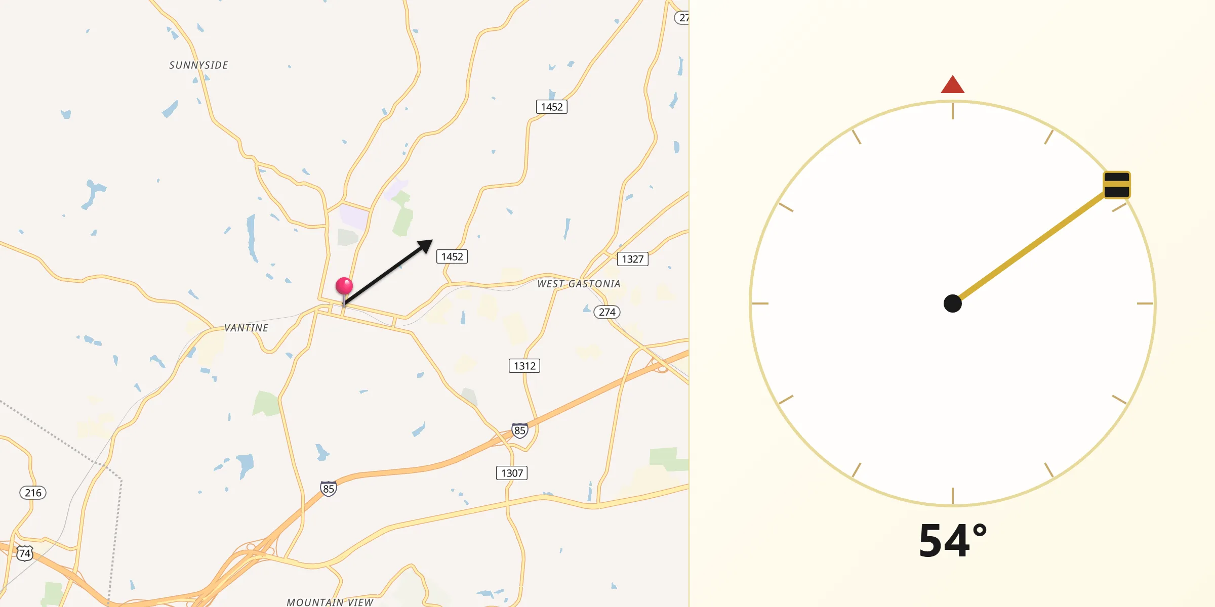 Qibla Direction from Bessemer City