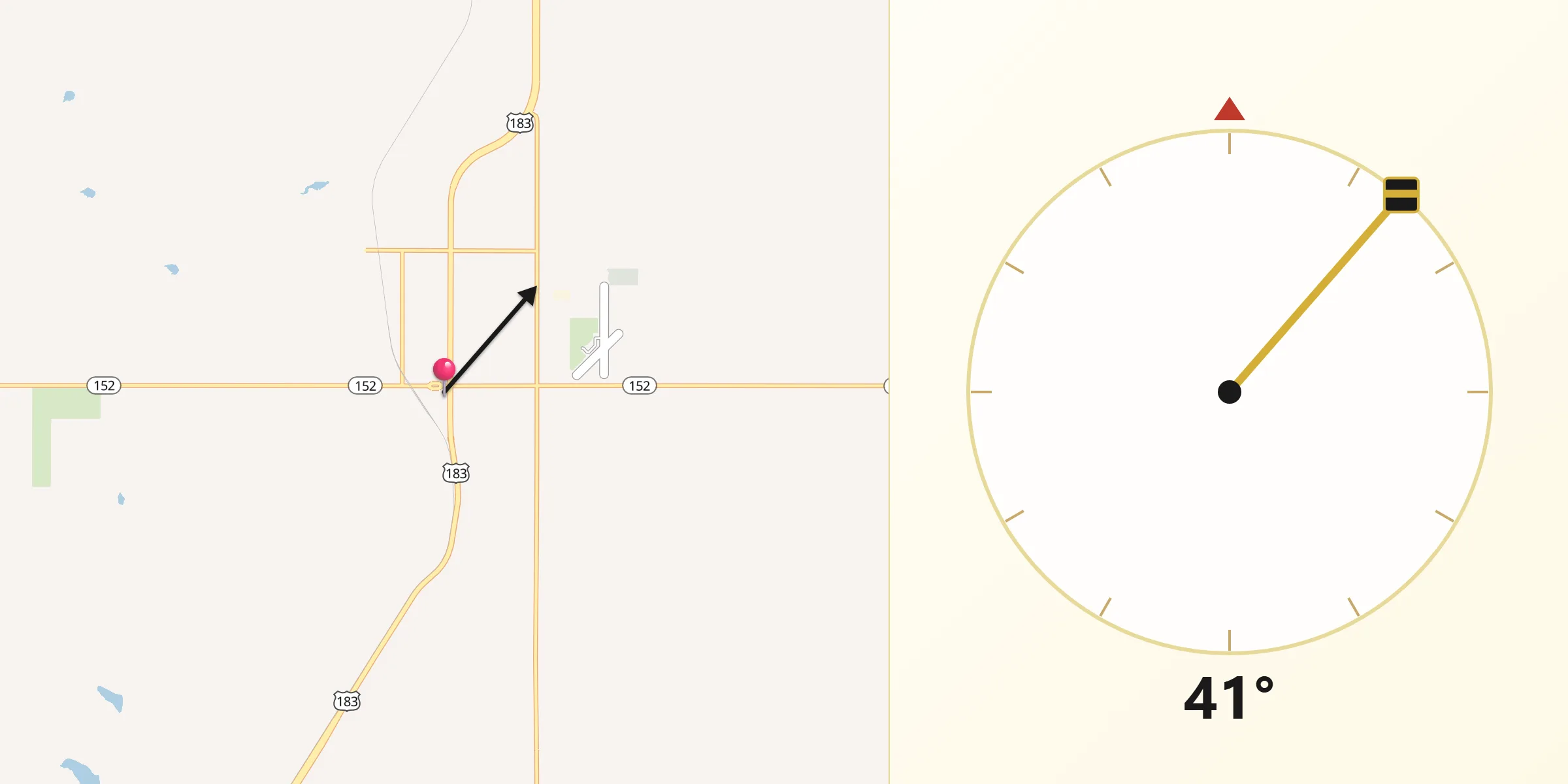 Qibla Direction from Cordell