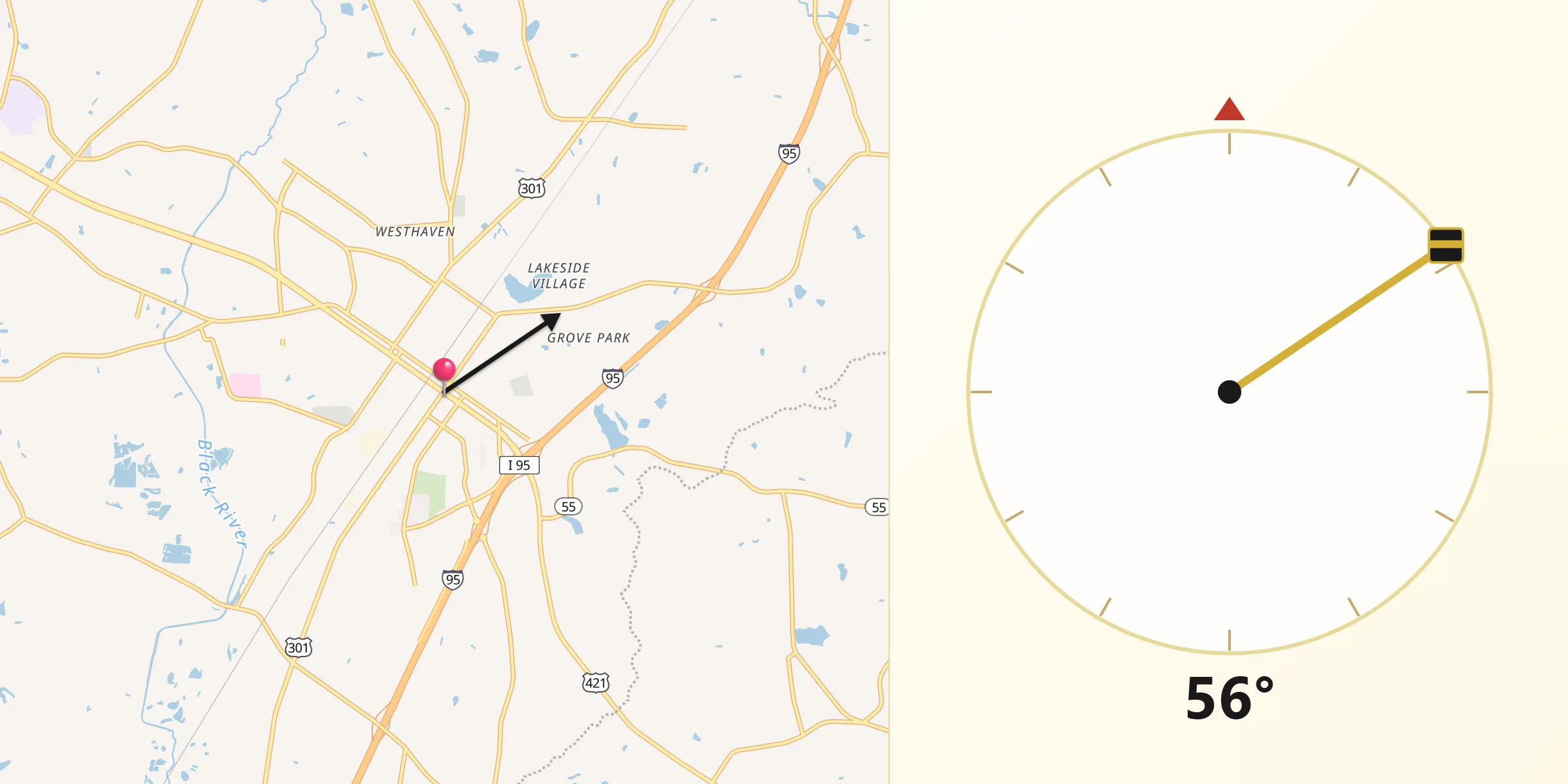 Qibla Direction from Dunn