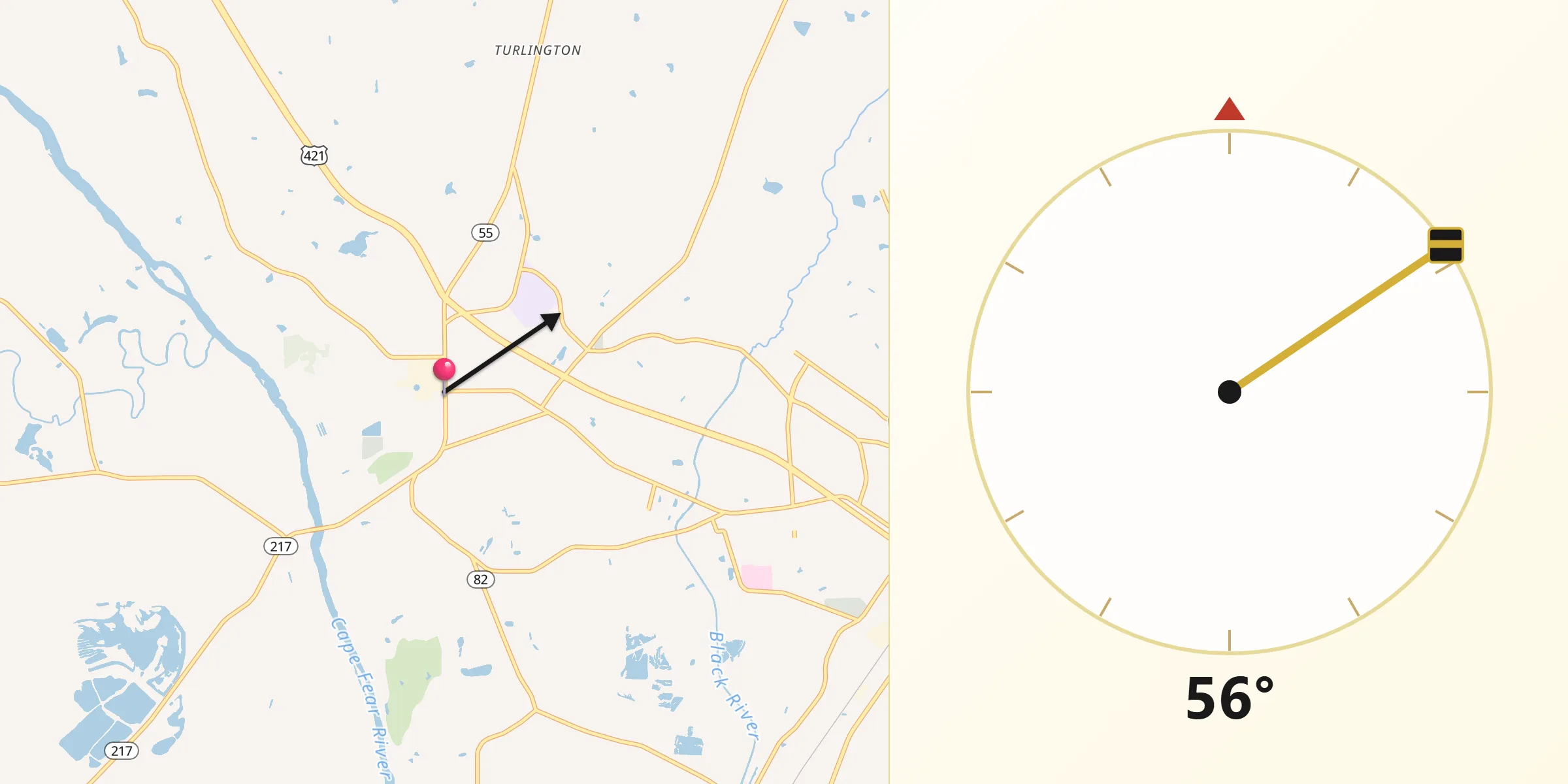 Qibla Direction from Erwin