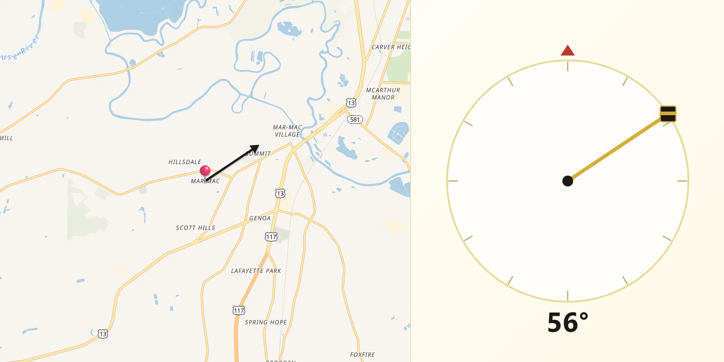 Qibla Direction from Mar-Mac
