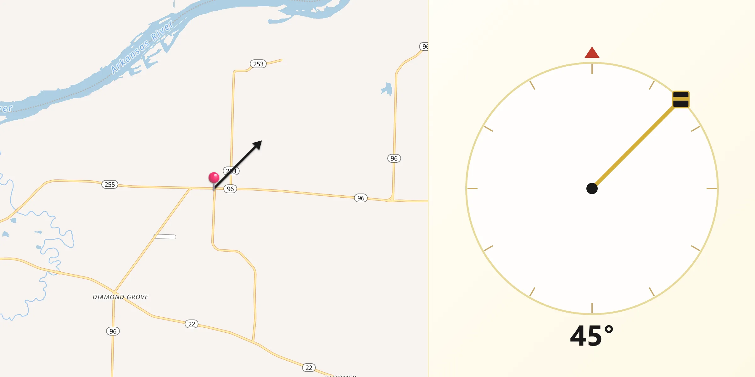 Qibla Direction from Lavaca