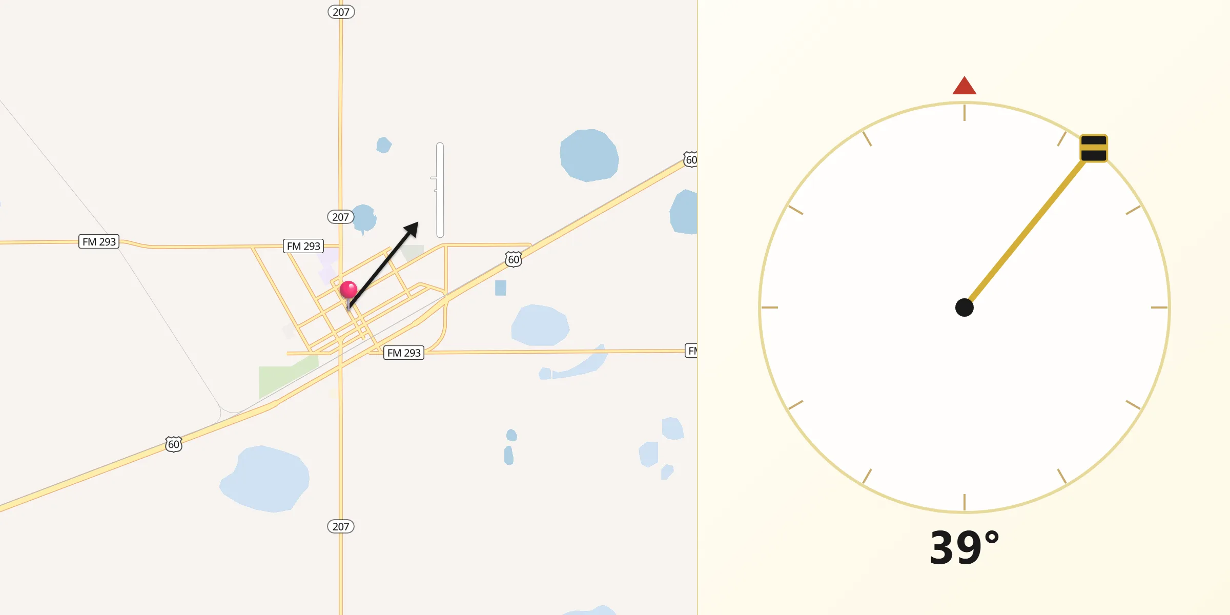 Qibla Direction from Panhandle