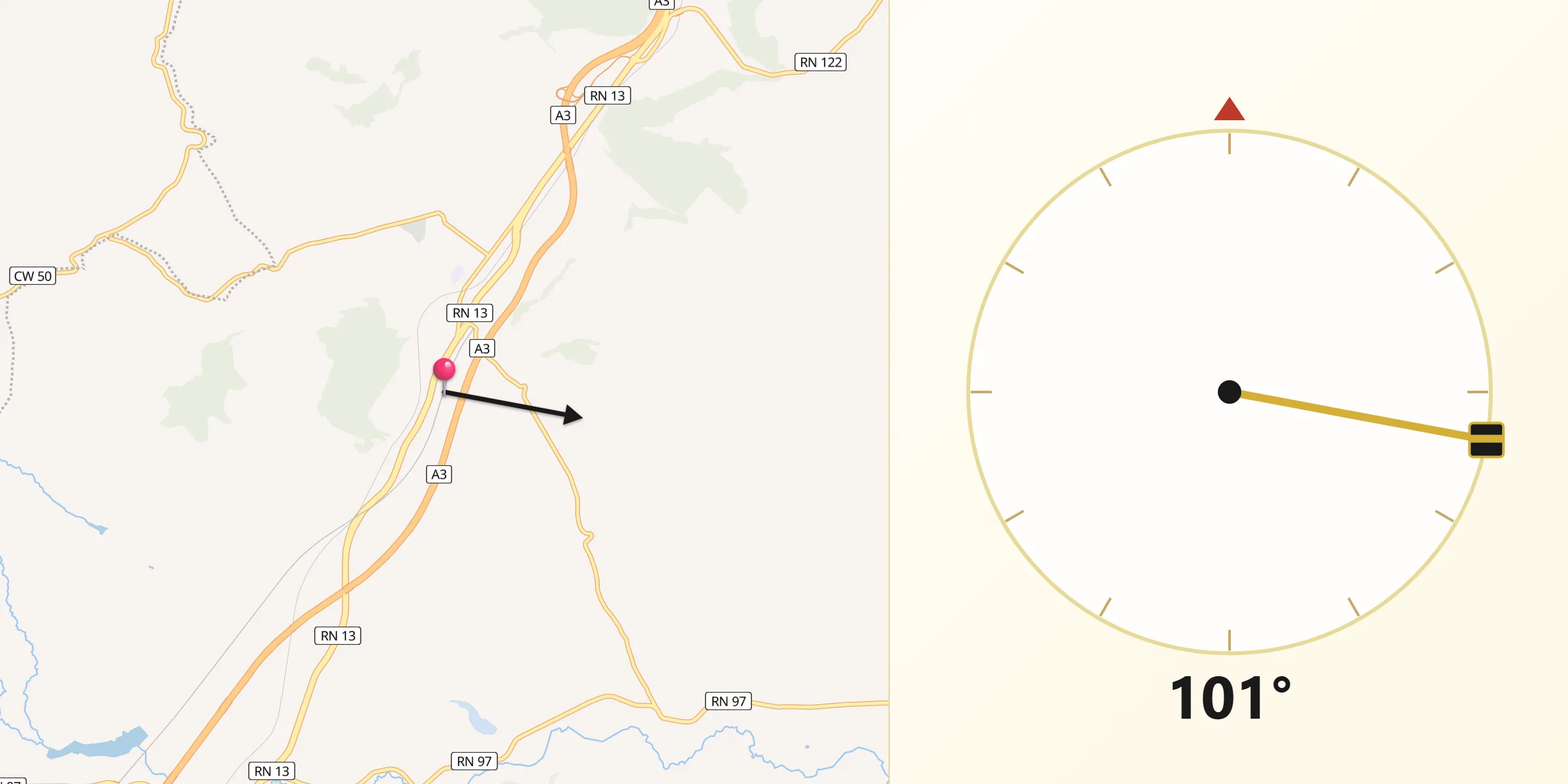 اتجاه القبلة من عين البرد