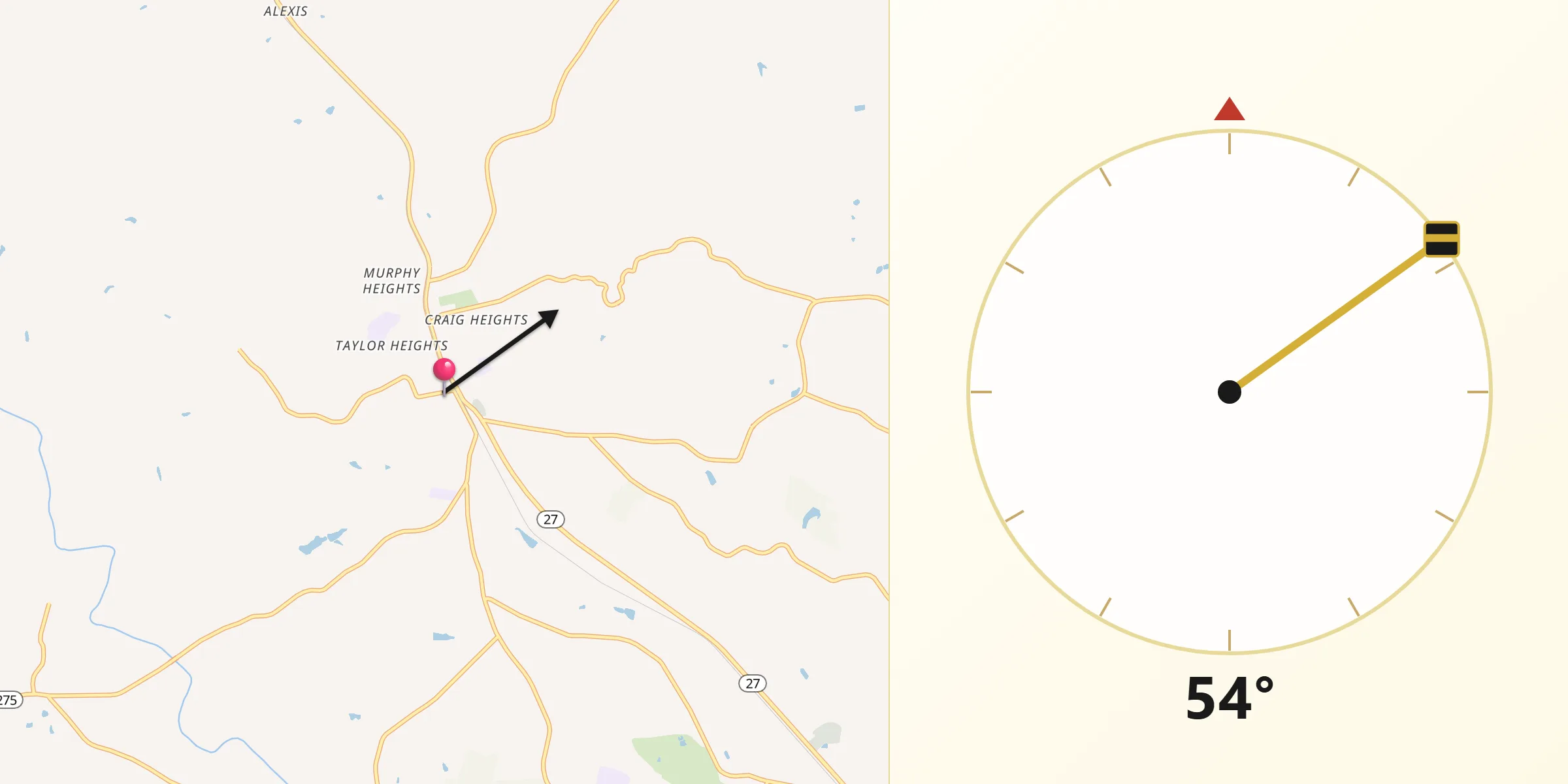 Qibla Direction from Stanley