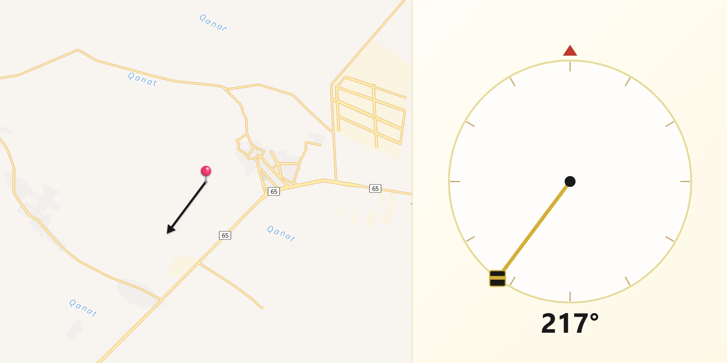 جهت قبله از زاویه