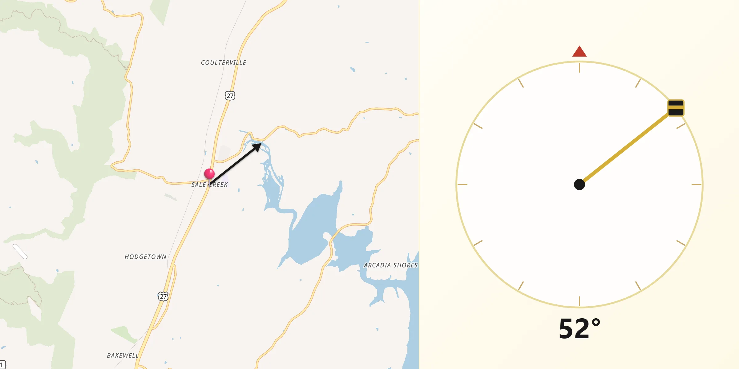 Qibla Direction from Sale Creek