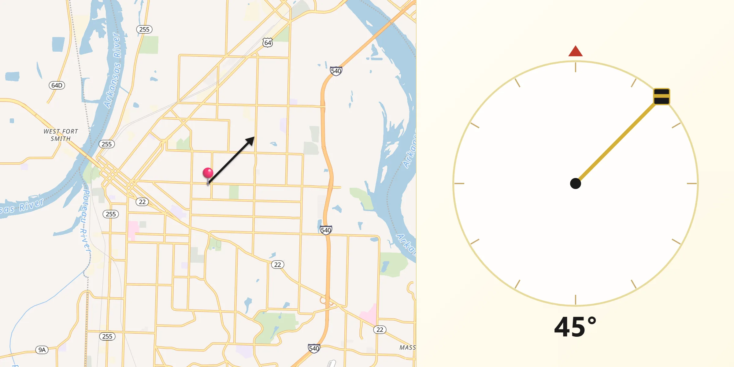 Qibla Direction from Fort Smith