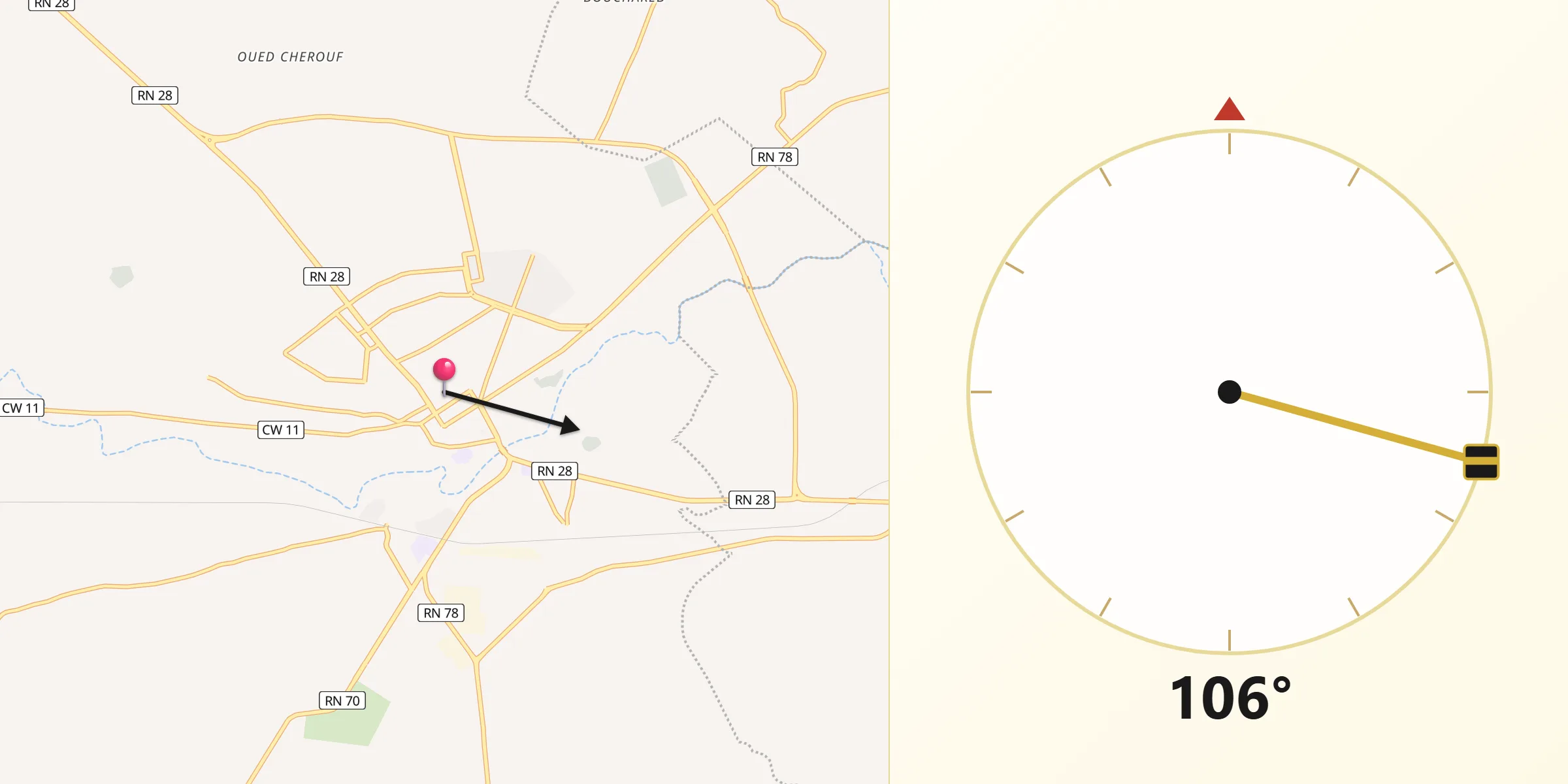 اتجاه القبلة من بريكة