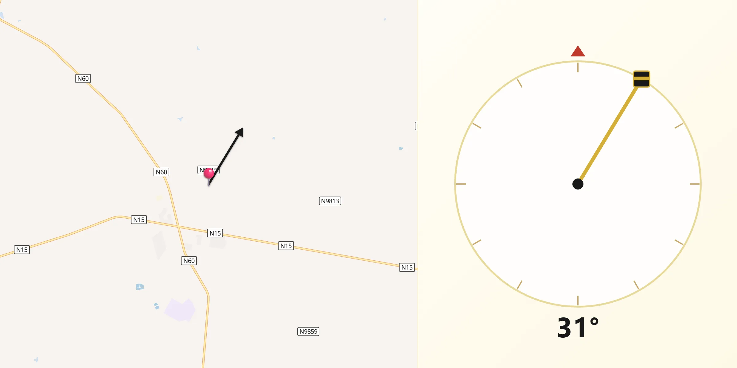 Qibla Direction from Navajo