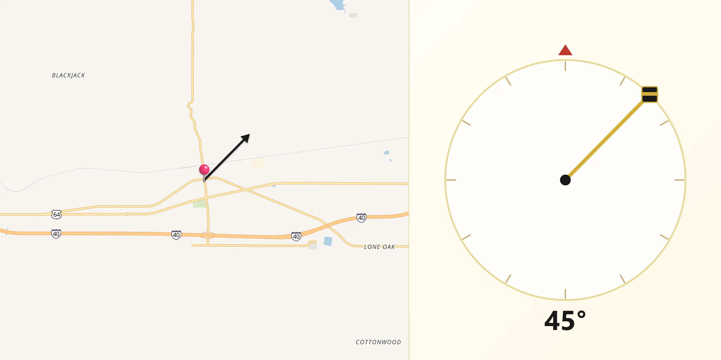 Qibla Direction from Muldrow