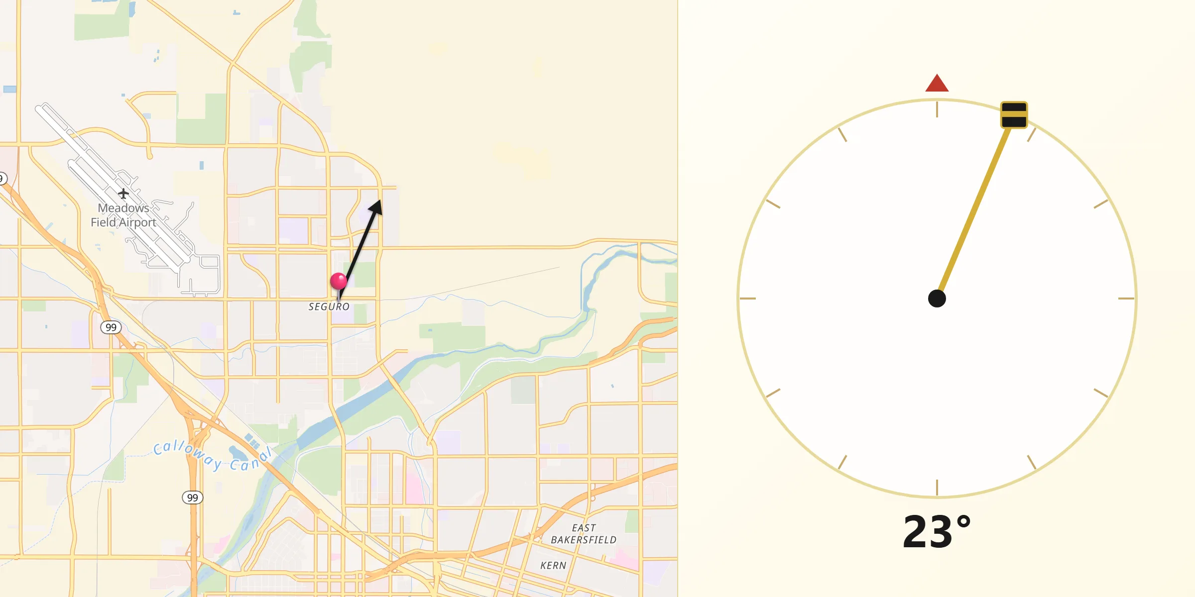 Qibla Direction from Oildale