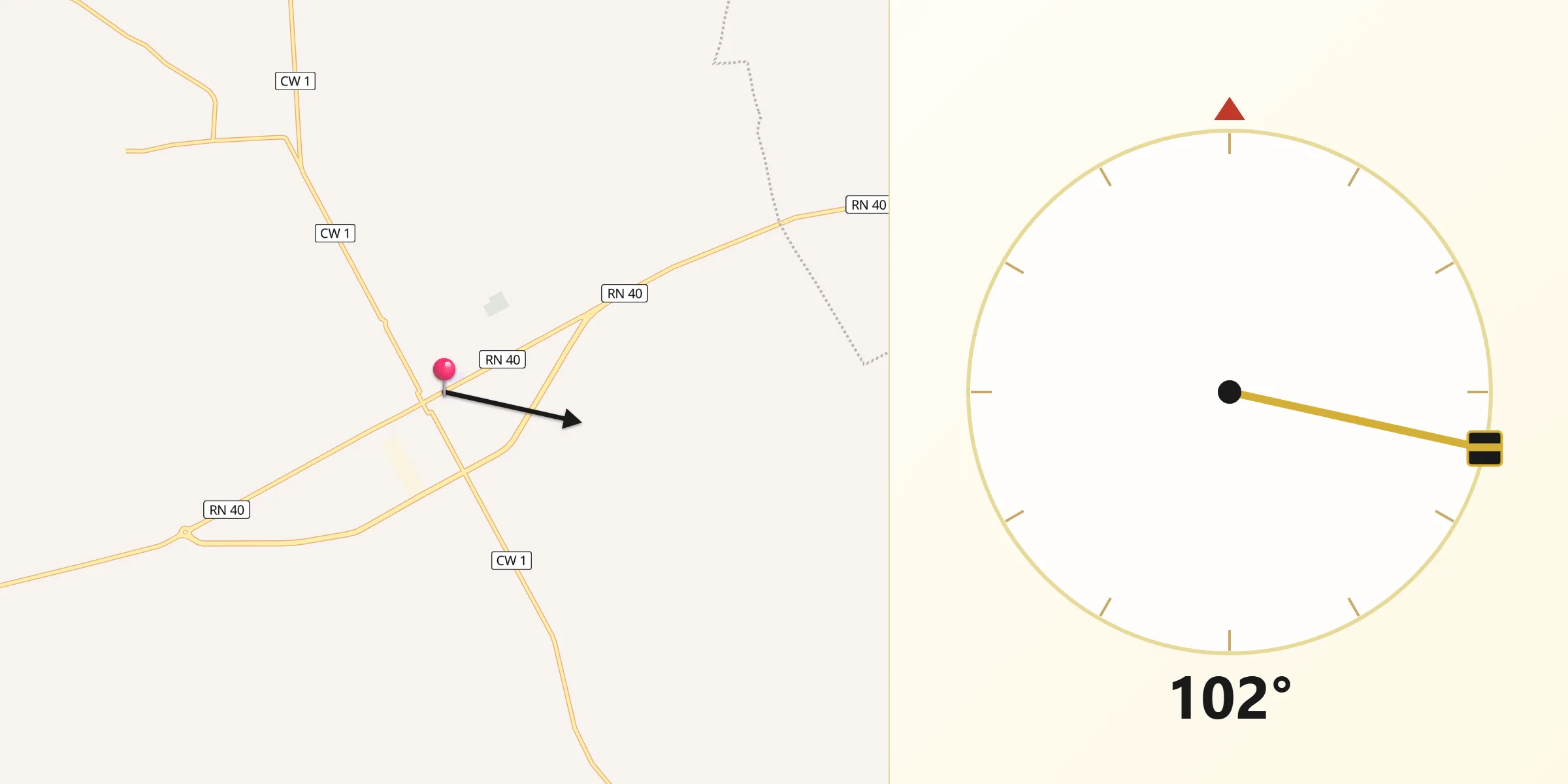 Direction vers la Qibla depuis Mehdia daira de meghila