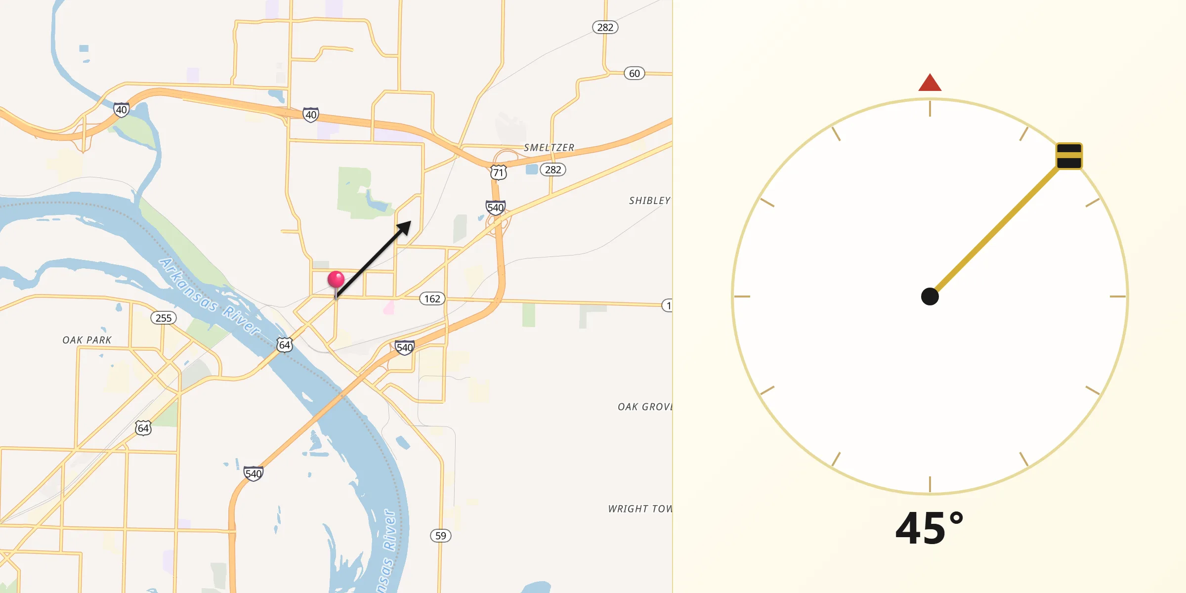 Qibla Direction from Van Buren