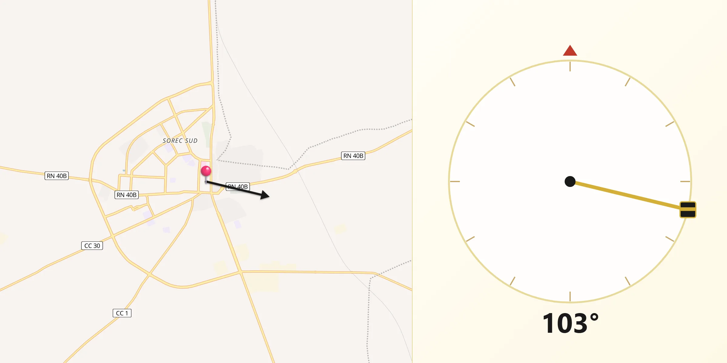 اتجاه القبلة من عين وسارة