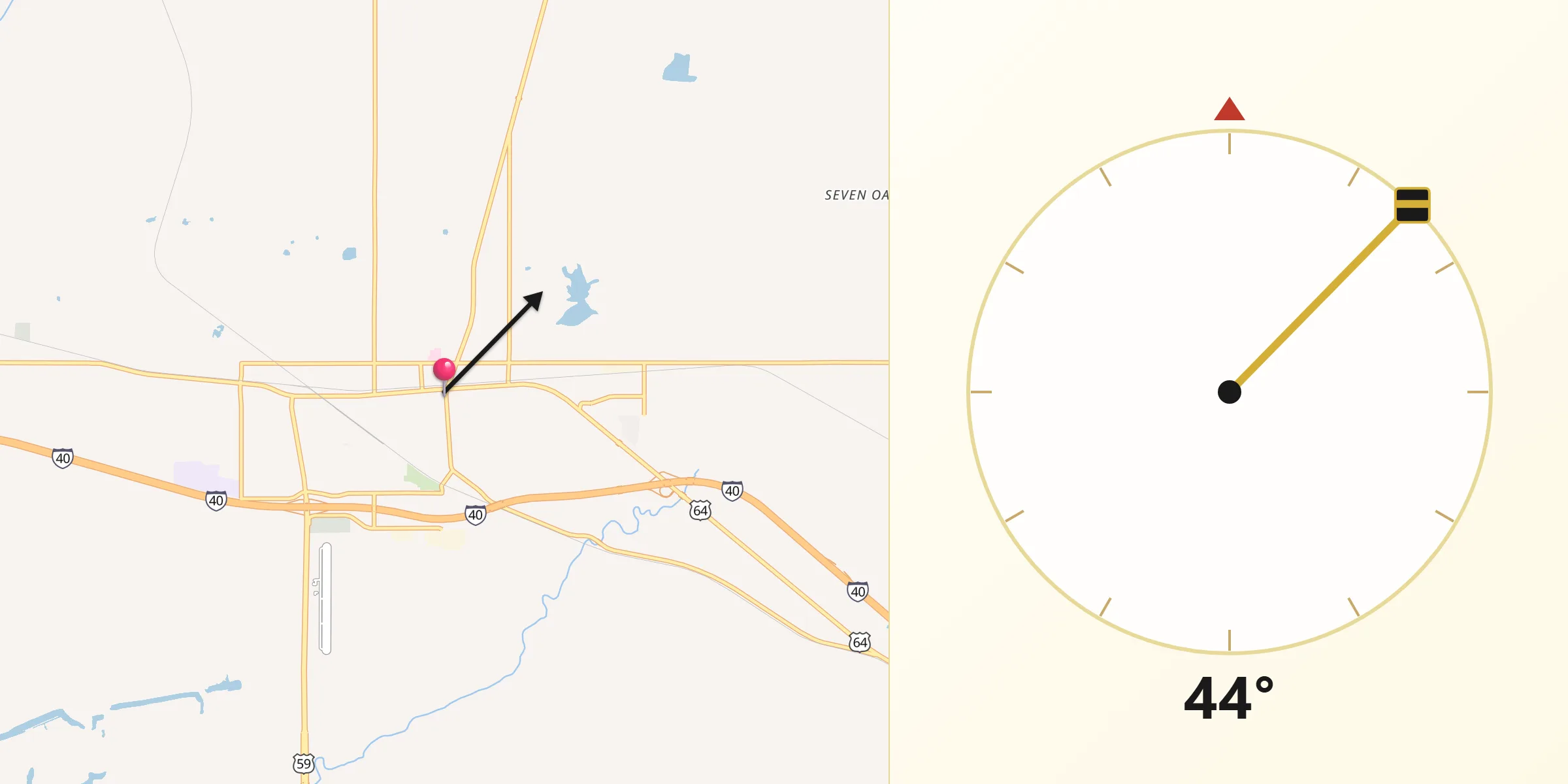 Qibla Direction from Sallisaw