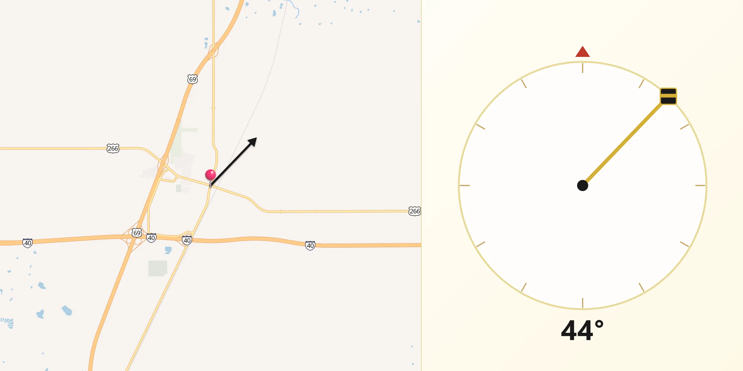 Qibla Direction from Checotah