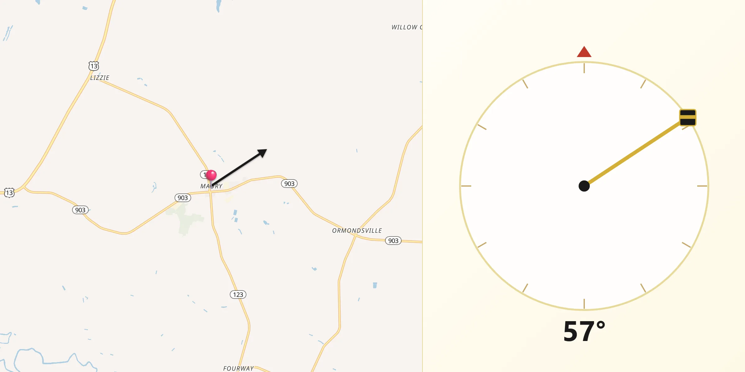 Qibla Direction from Maury