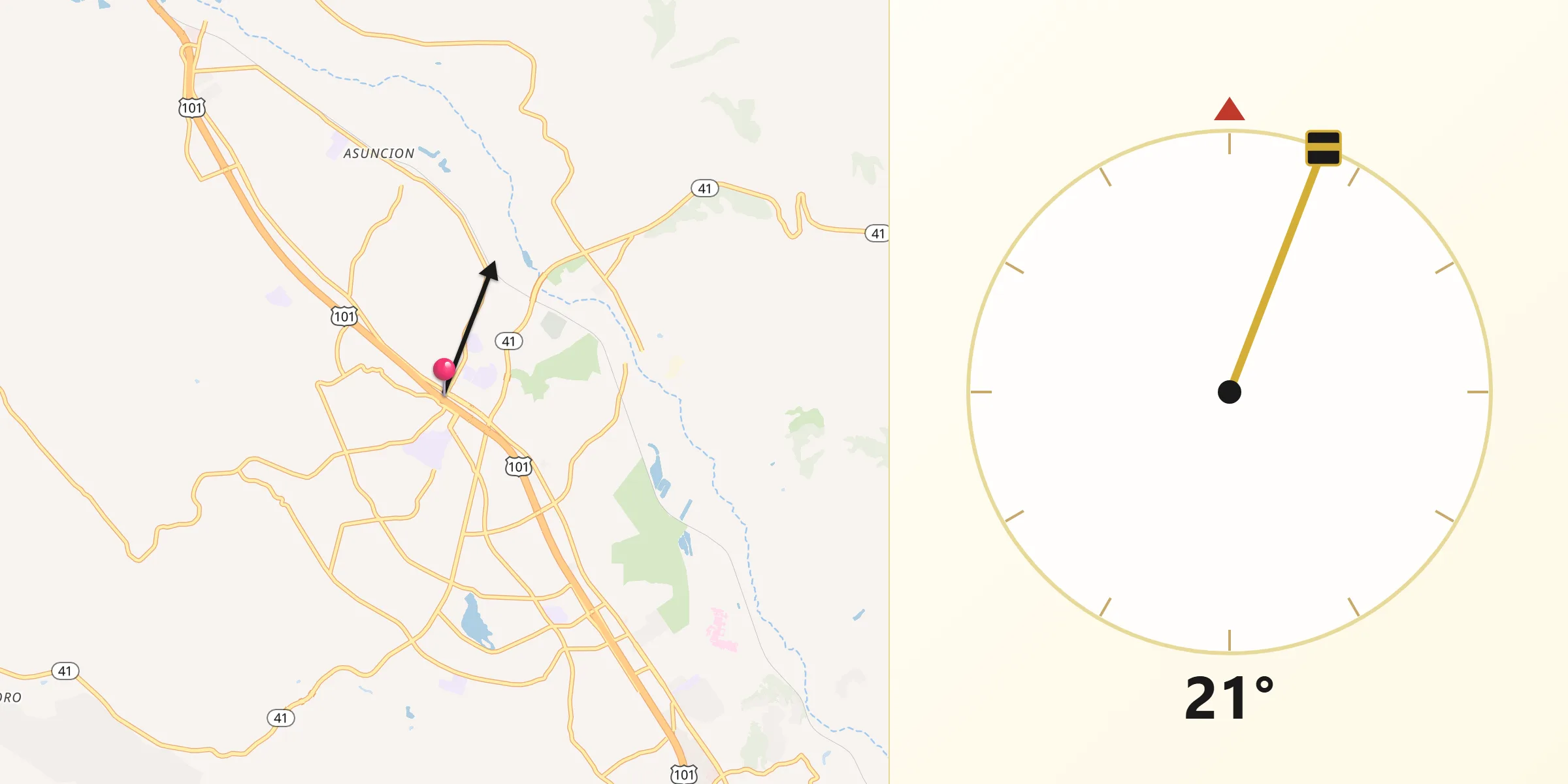 Qibla Direction from Atascadero