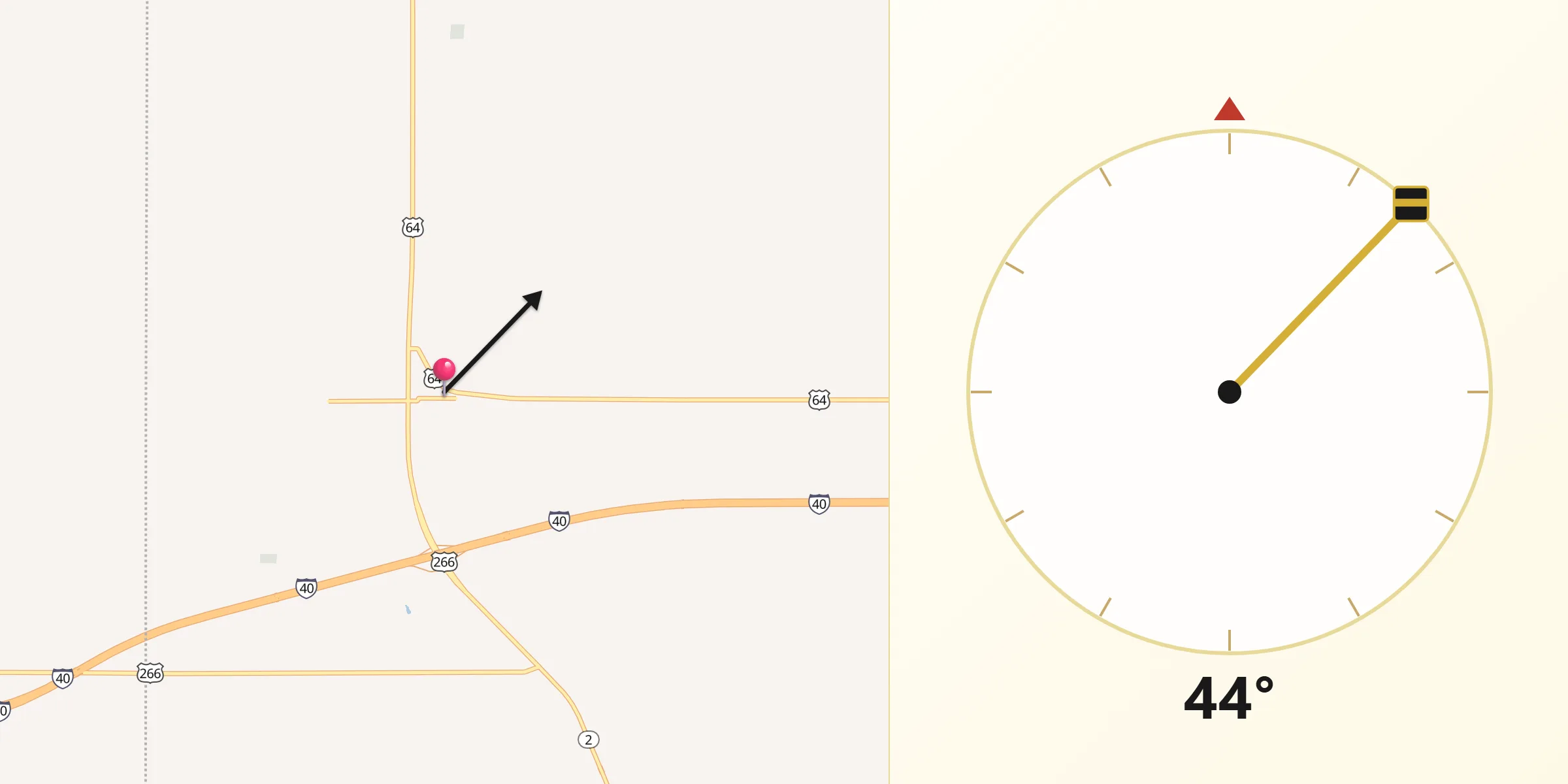 Qibla Direction from Warner