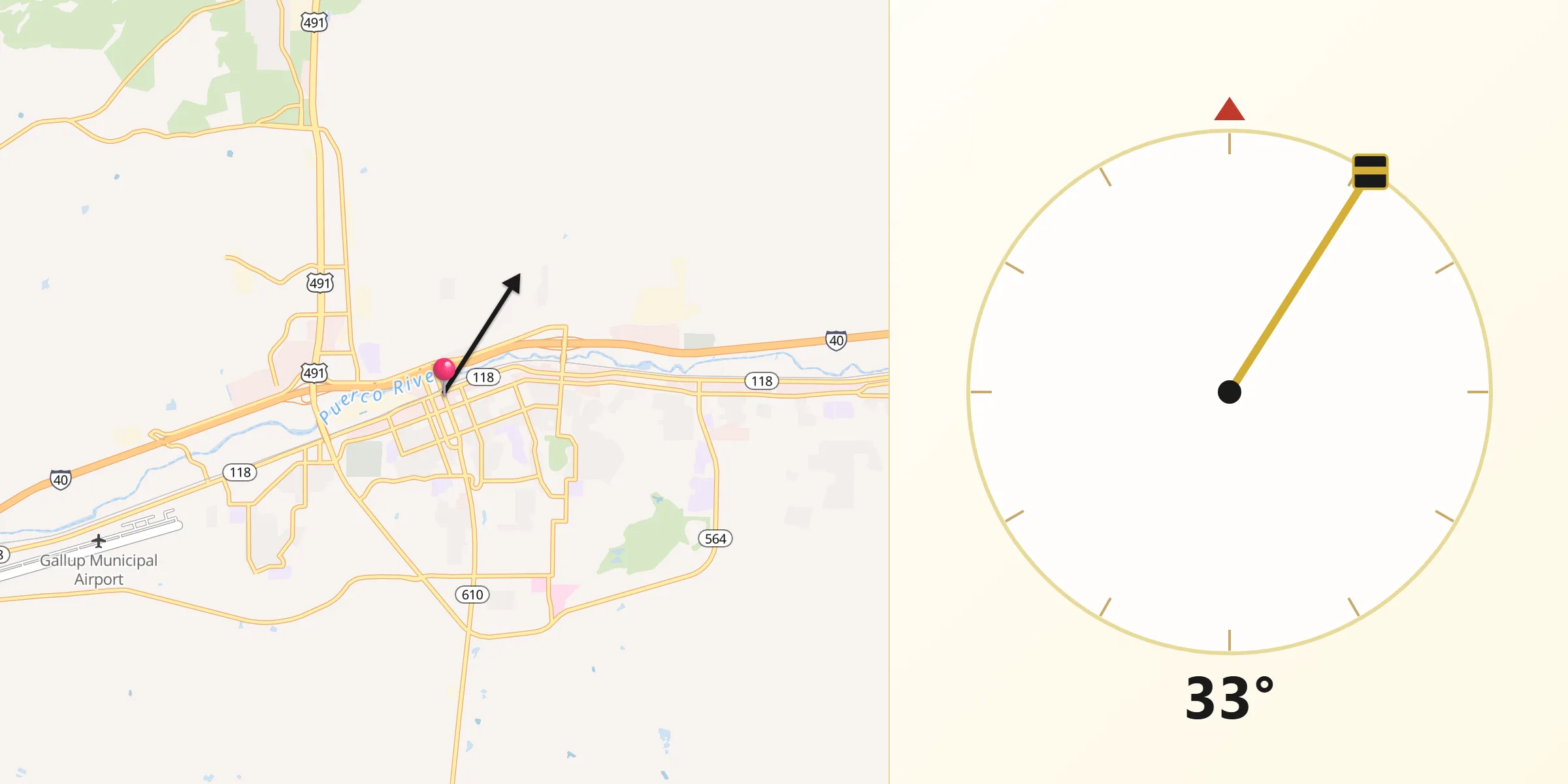 Qibla Direction from Gallup